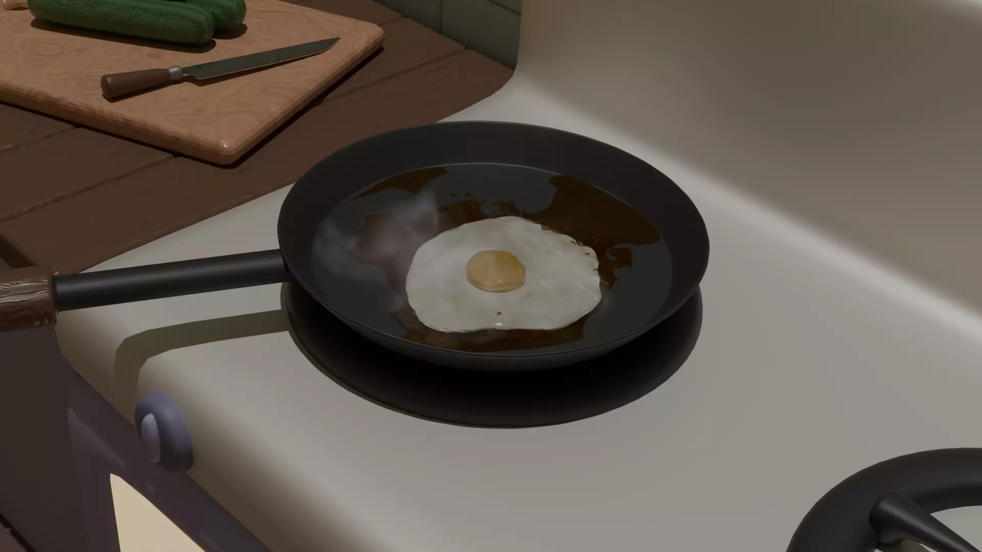 Fried egg 3D model_0