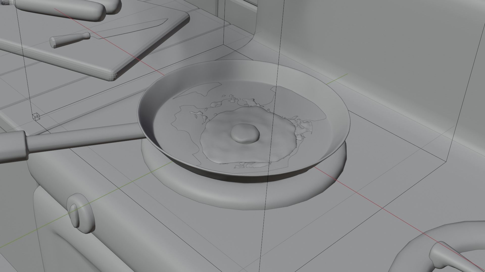 Fried egg 3D model_2