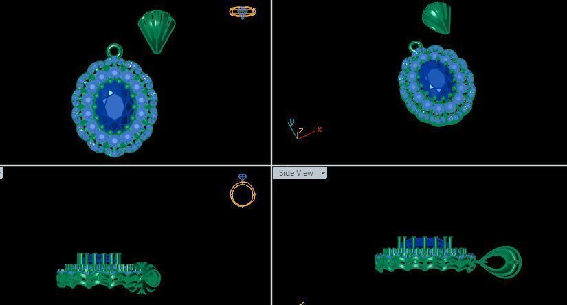 beautyful Ruby and daimond pandent 3D print model_13