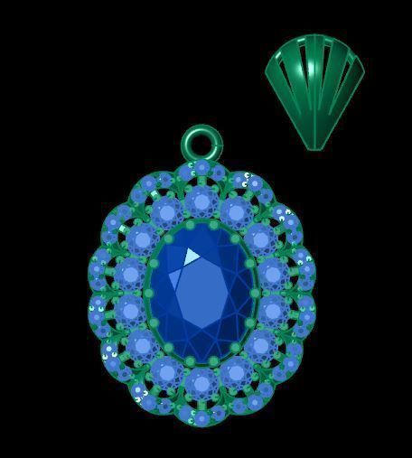 beautyful Ruby and daimond pandent 3D print model_10