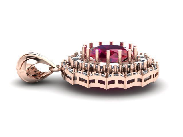 beautyful Ruby and daimond pandent 3D print model_8