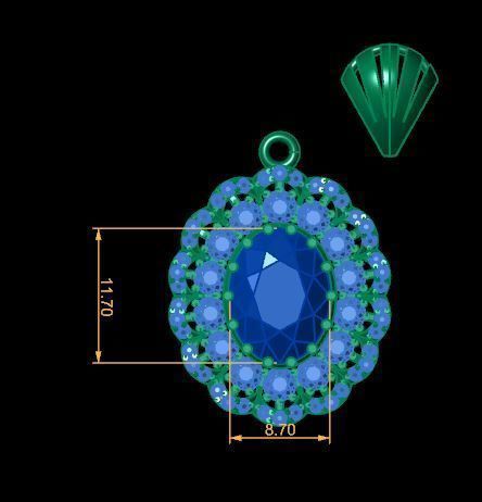 beautyful Ruby and daimond pandent 3D print model_17