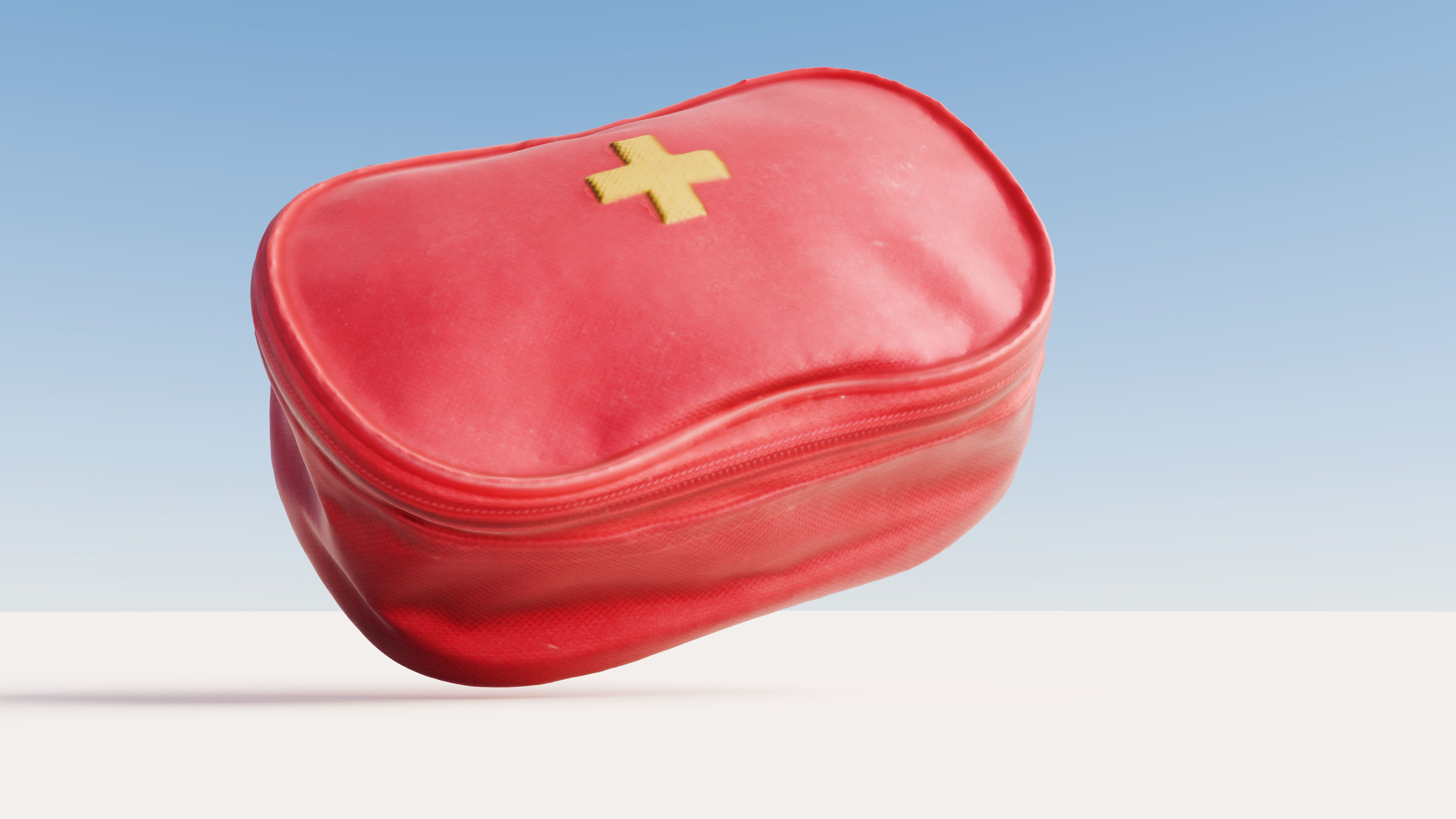Scanned red first aid kit Low-poly 3D model_5