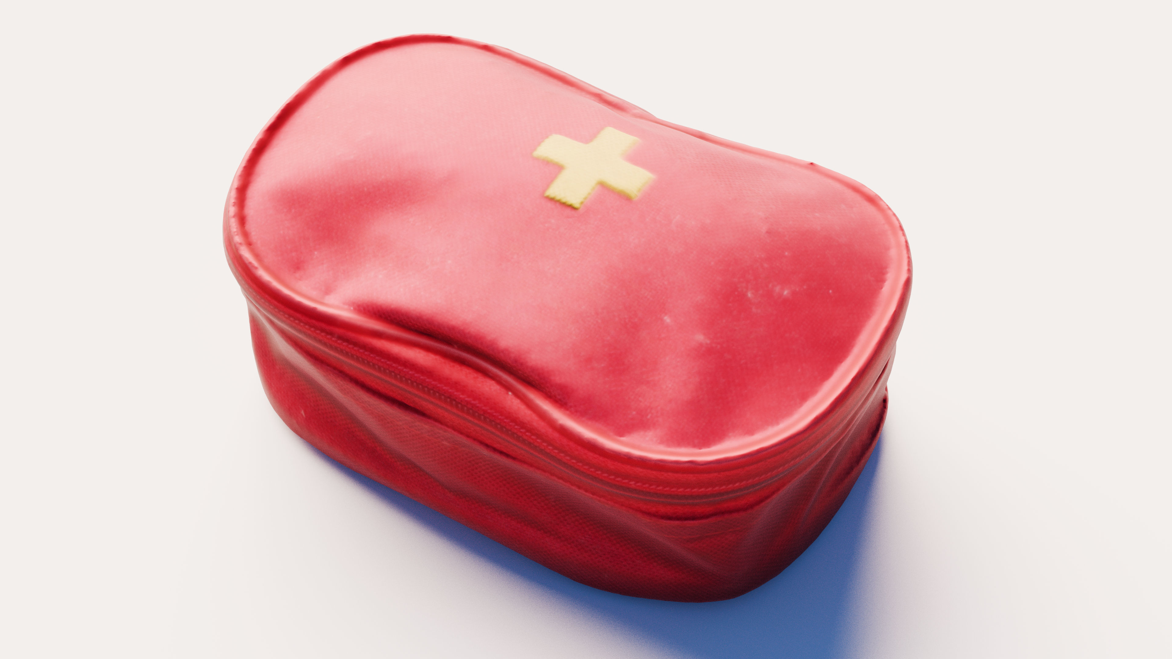 Scanned red first aid kit Low-poly 3D model_3
