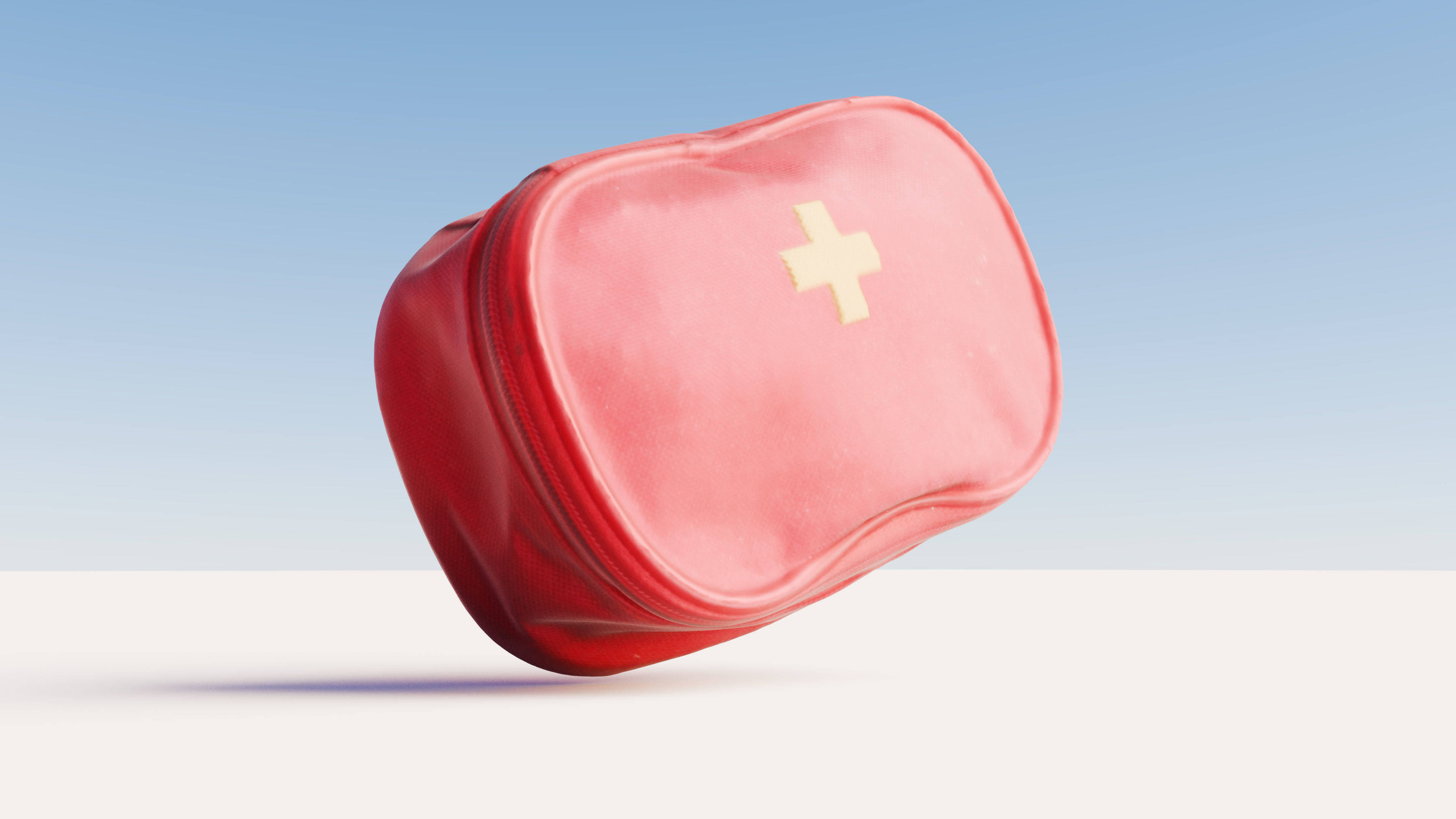 Scanned red first aid kit Low-poly 3D model_12
