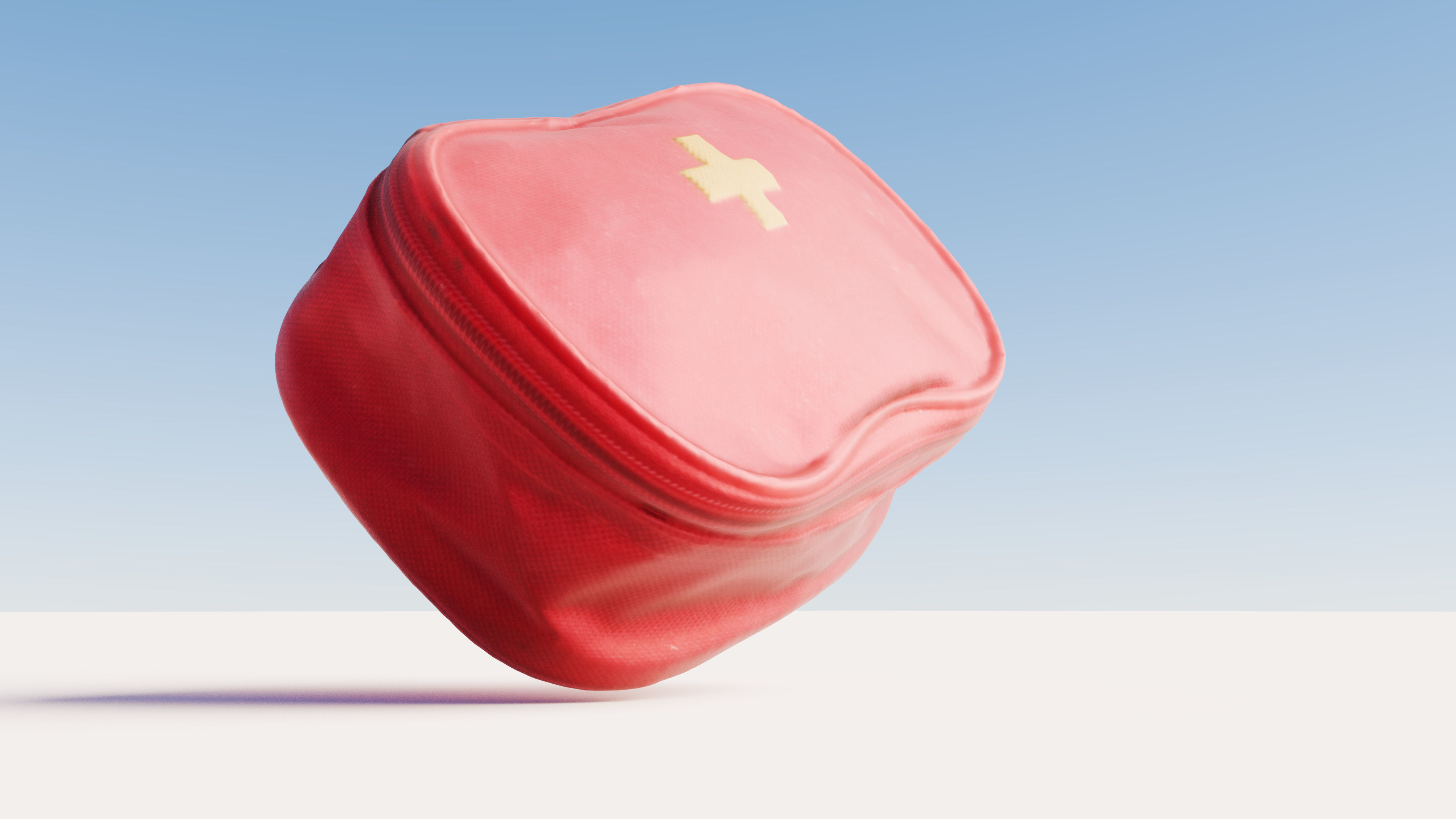 Scanned red first aid kit Low-poly 3D model_6