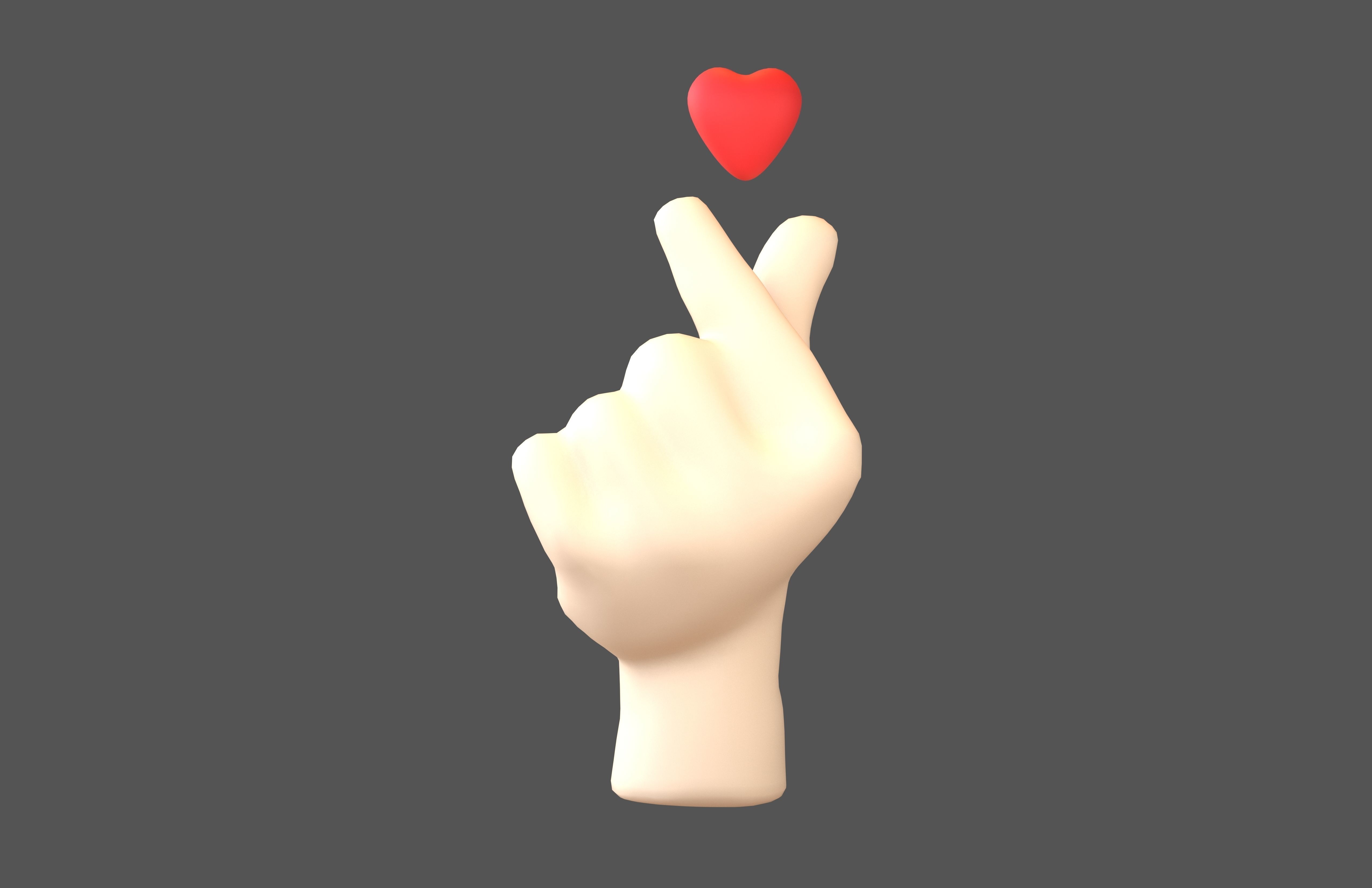 Hands Showing Heart Icon V2 001 Low-poly 3D model_1