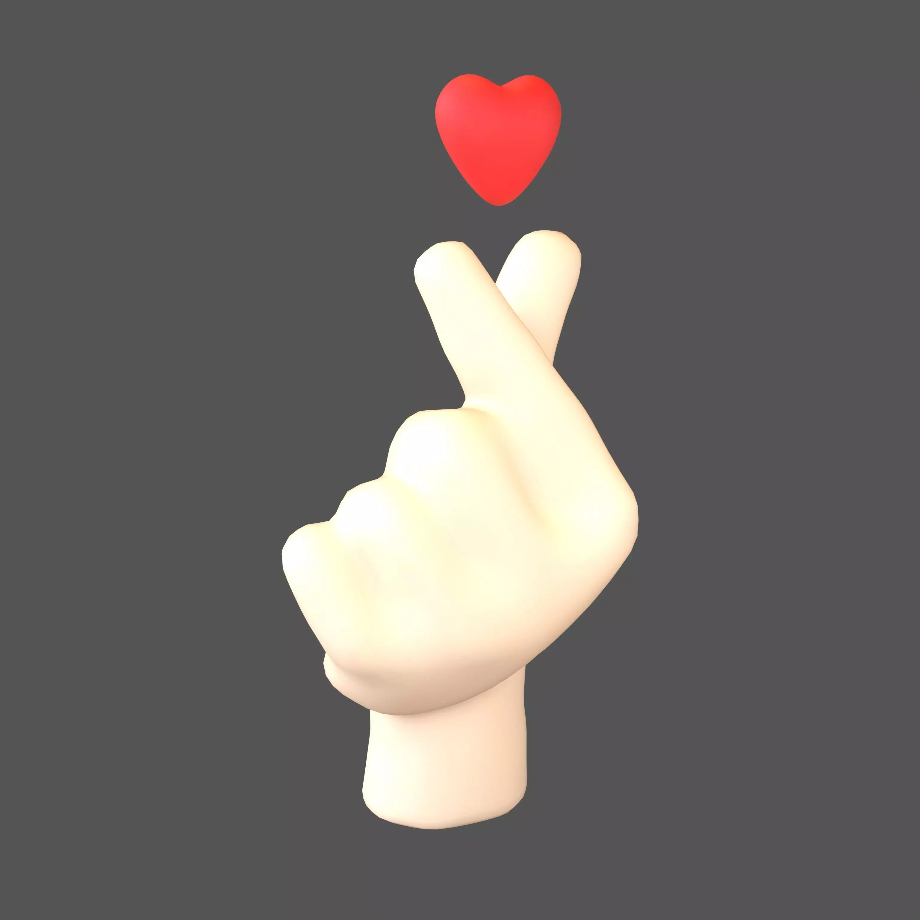 Hands Showing Heart Icon V2 001 Low-poly 3D model_0