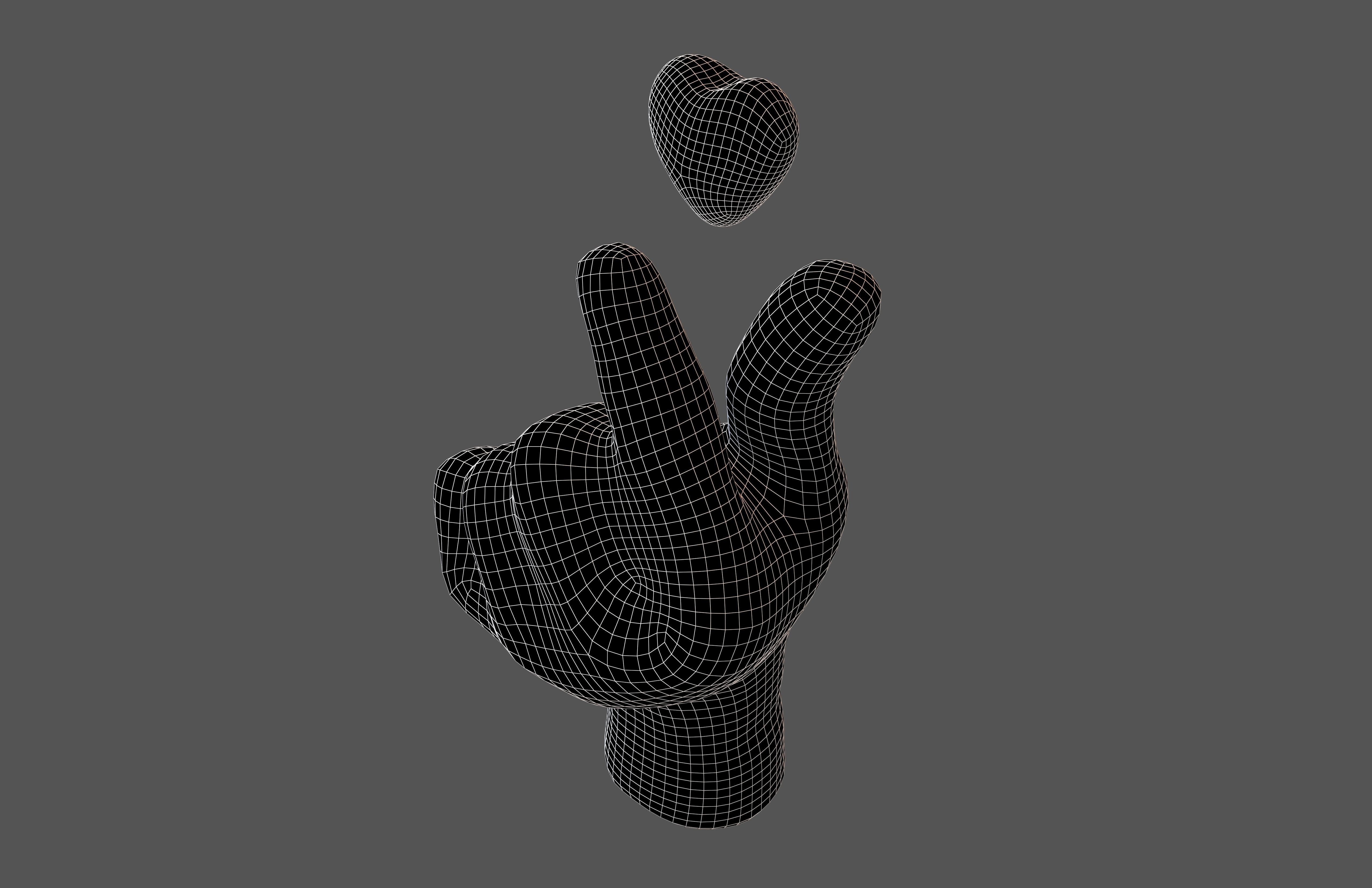 Hands Showing Heart Icon V2 001 Low-poly 3D model_6