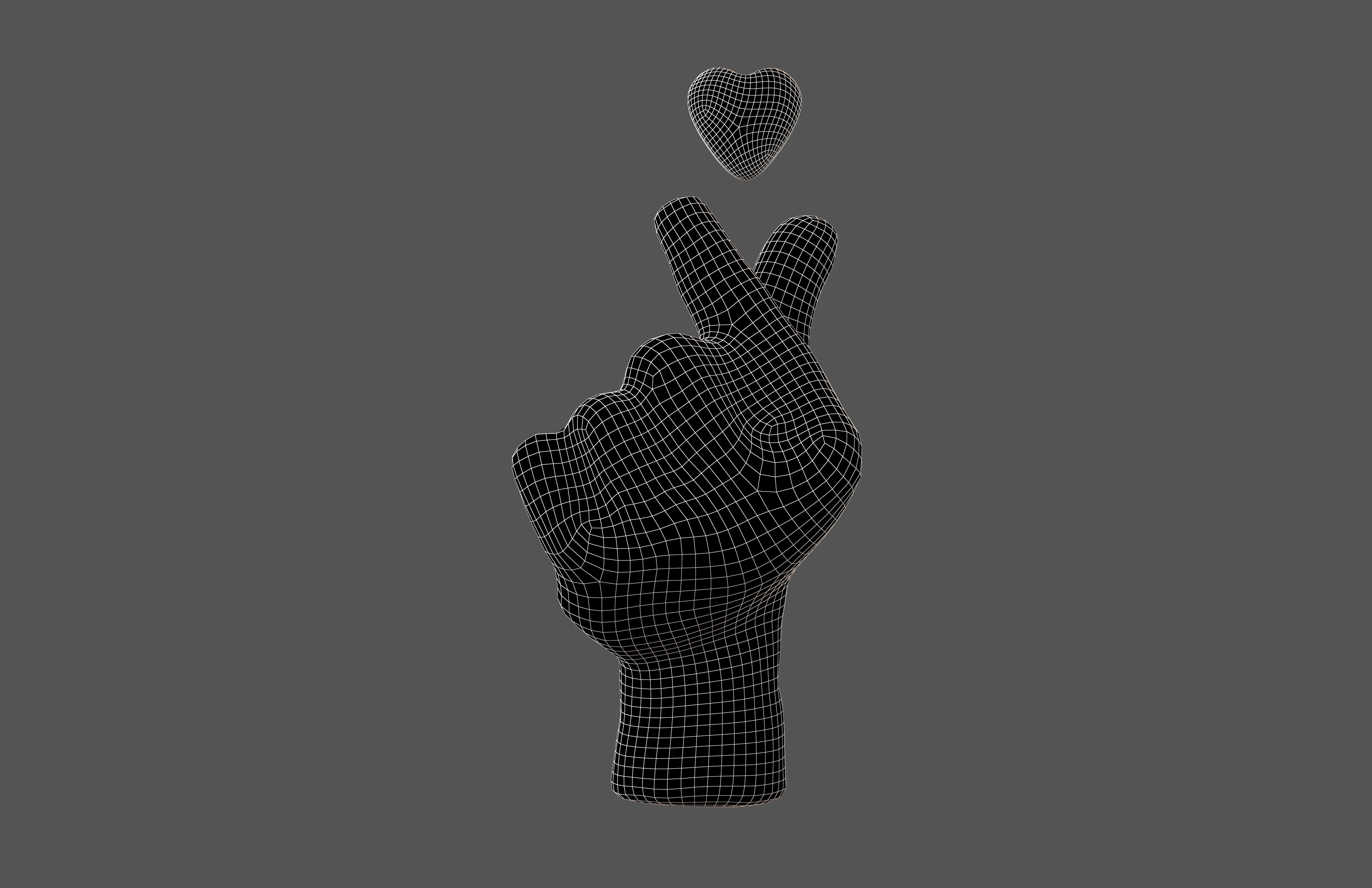 Hands Showing Heart Icon V2 001 Low-poly 3D model_5