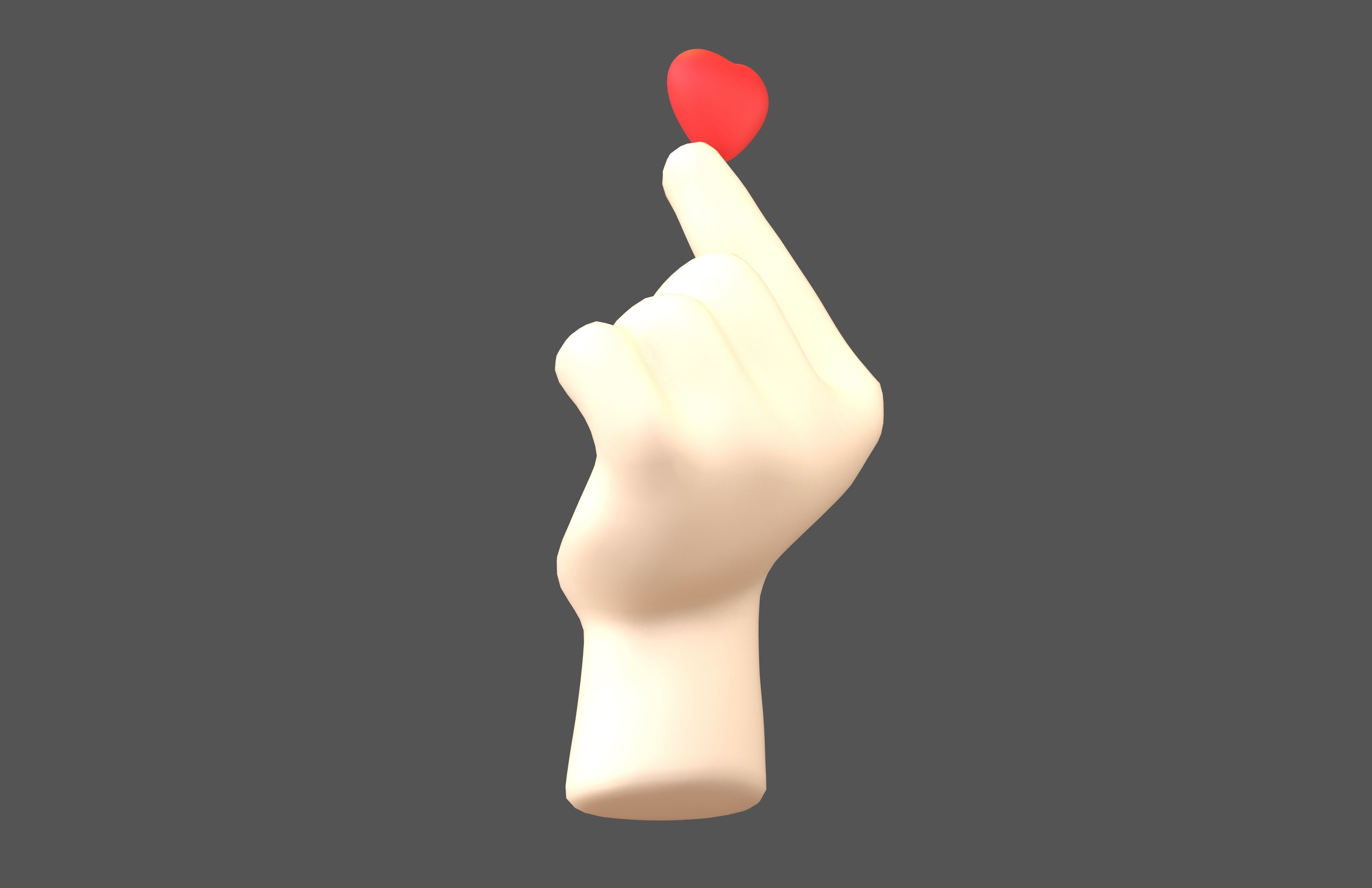 Hands Showing Heart Icon V2 001 Low-poly 3D model_3