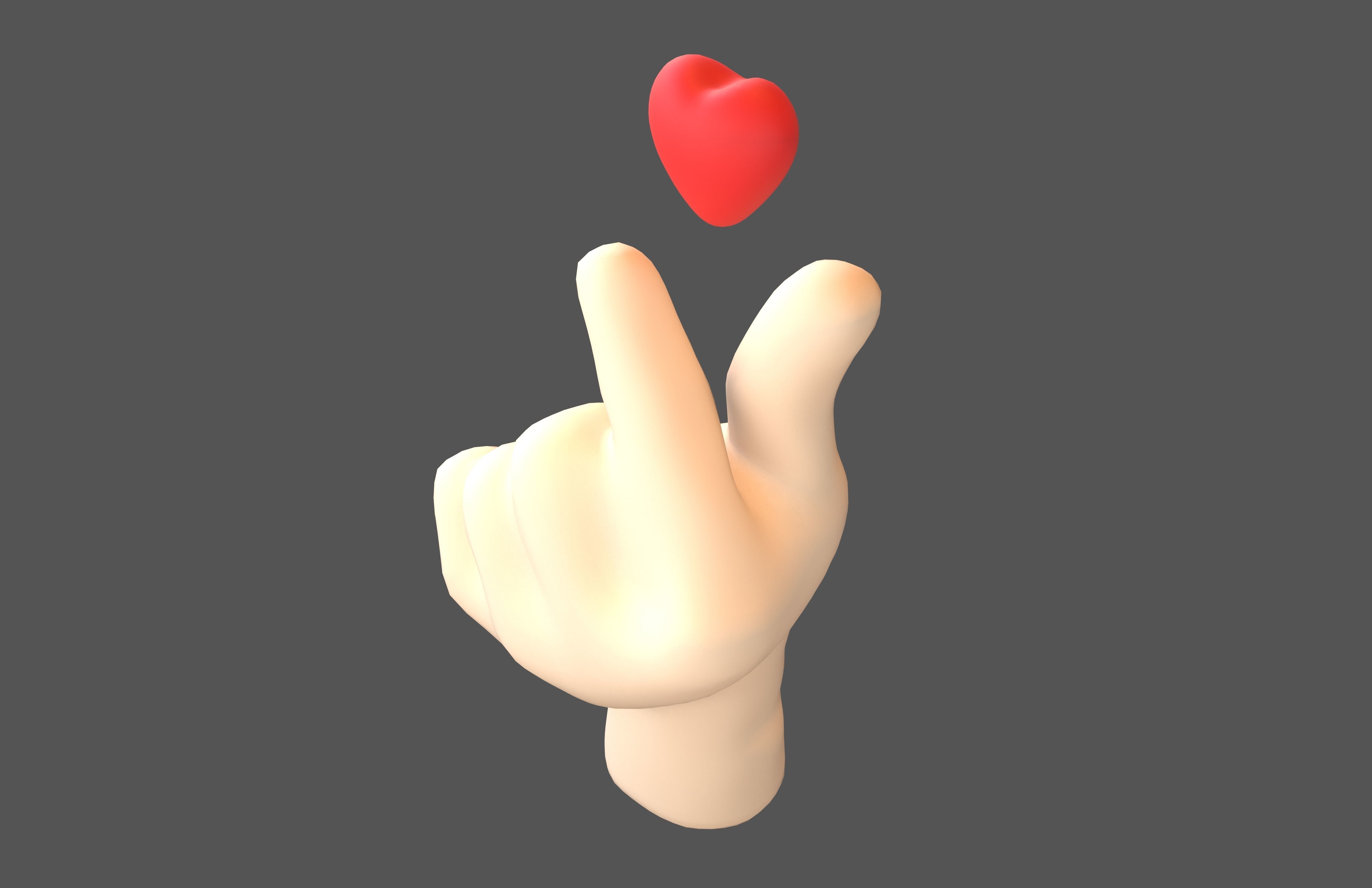 Hands Showing Heart Icon V2 001 Low-poly 3D model_2