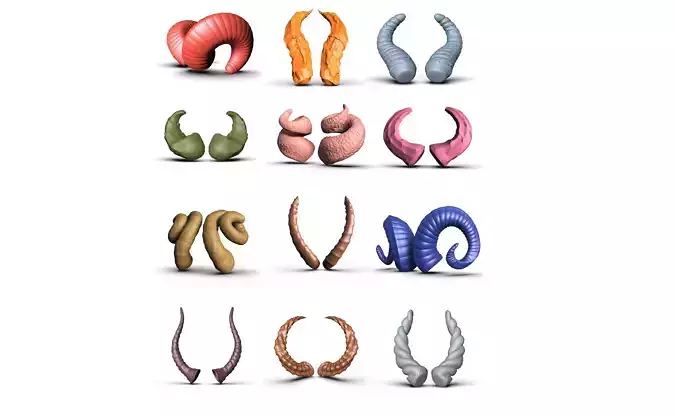 12 Pcs - Horns HornsDesign PrintedHorns ModelingHorns