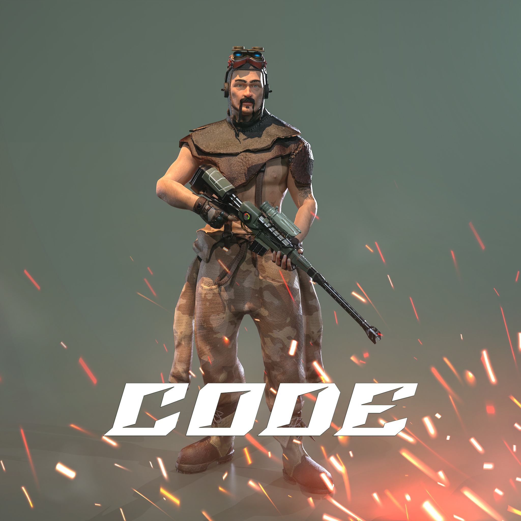 3D Military-Hunter-Post Apocalypse Character Low-poly 3D model_2