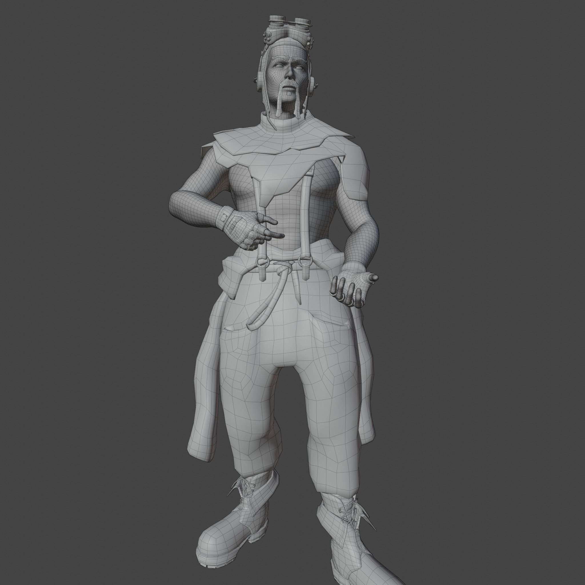 3D Military-Hunter-Post Apocalypse Character Low-poly 3D model_9