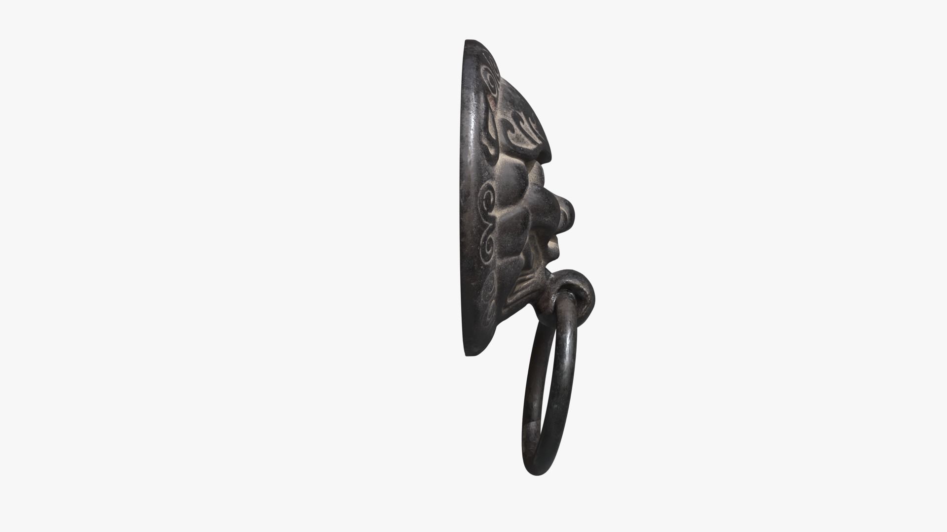 Chinese animal head door knocker PBR 3D model_3