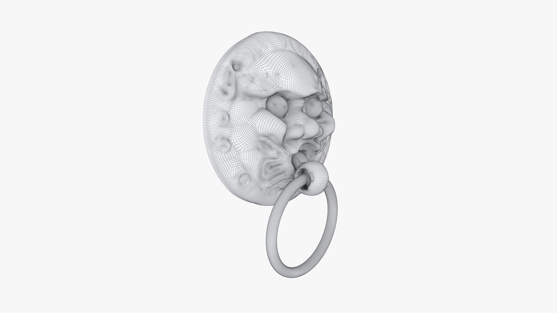 Chinese animal head door knocker PBR 3D model_10