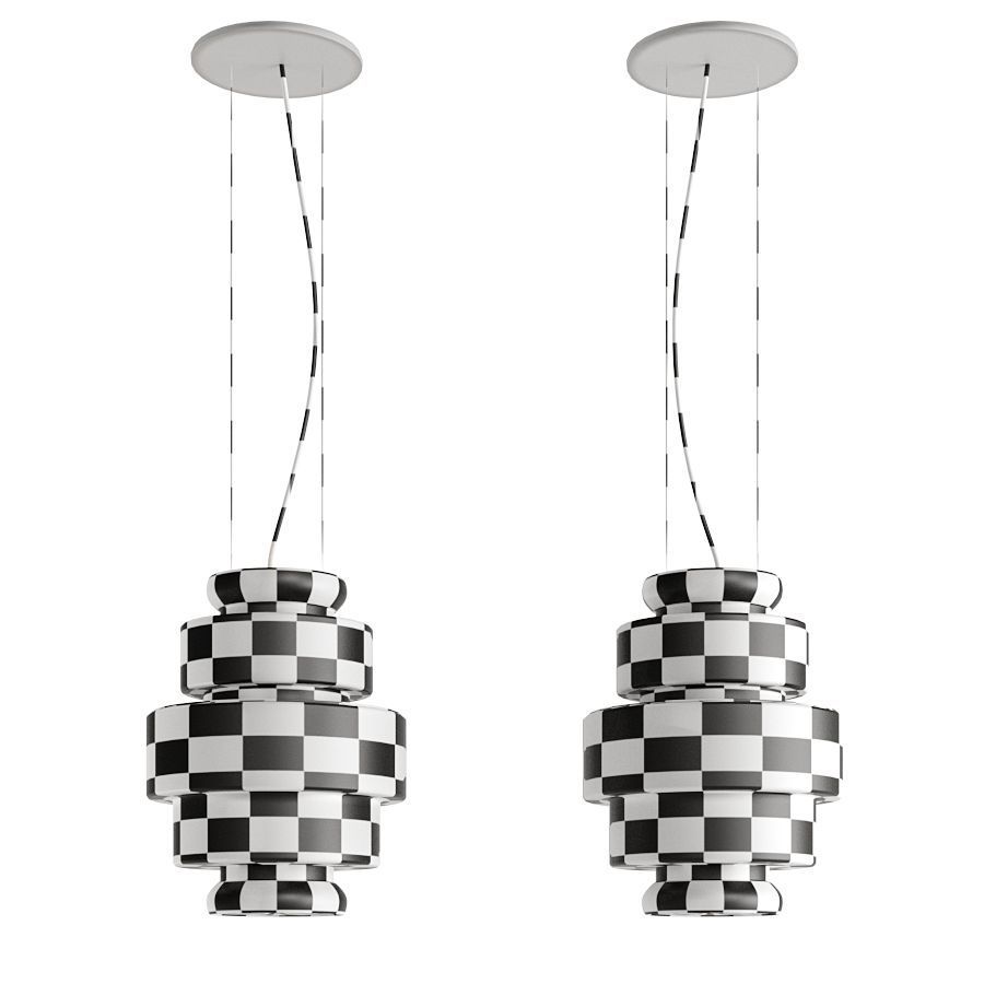 Kepi Pendant Light by Arketipo Low-poly 3D model_4