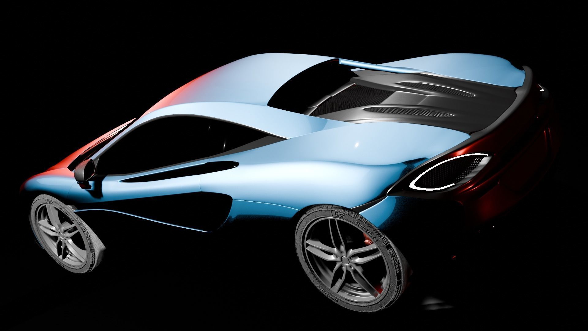 McLaren 570S 3d model Low-poly 3D model_7