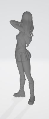 Girl In A Mini Skirt 3D print model_2