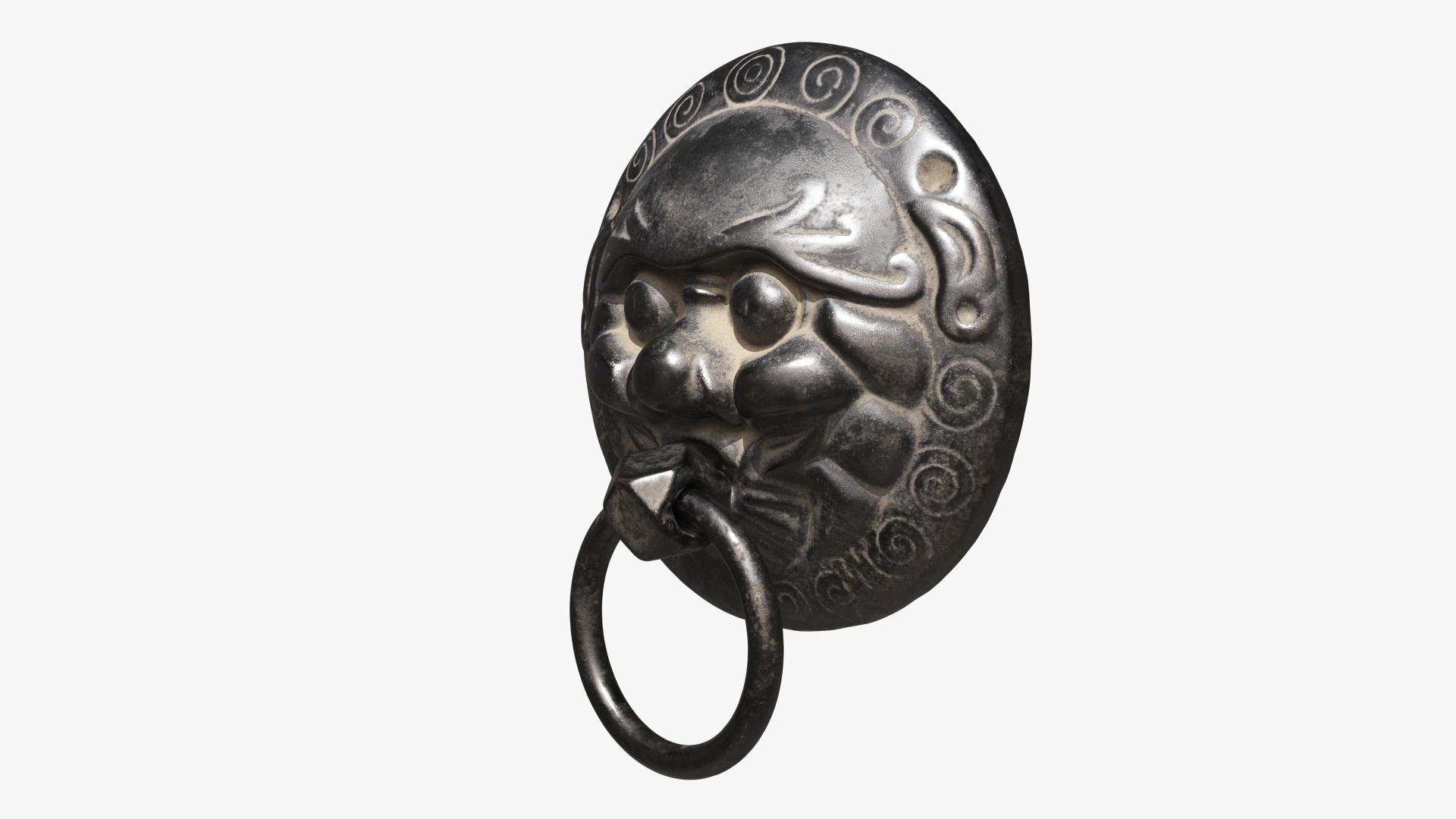 Chinese animal head door knocker02 PBR 3D model_5