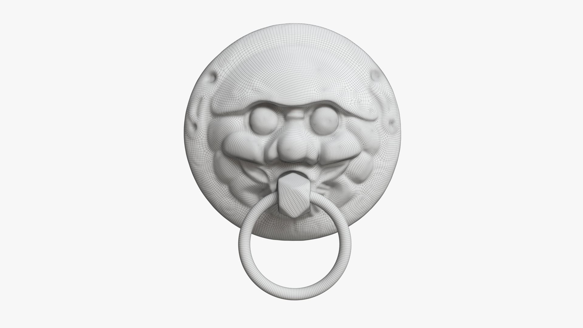 Chinese animal head door knocker02 PBR 3D model_10