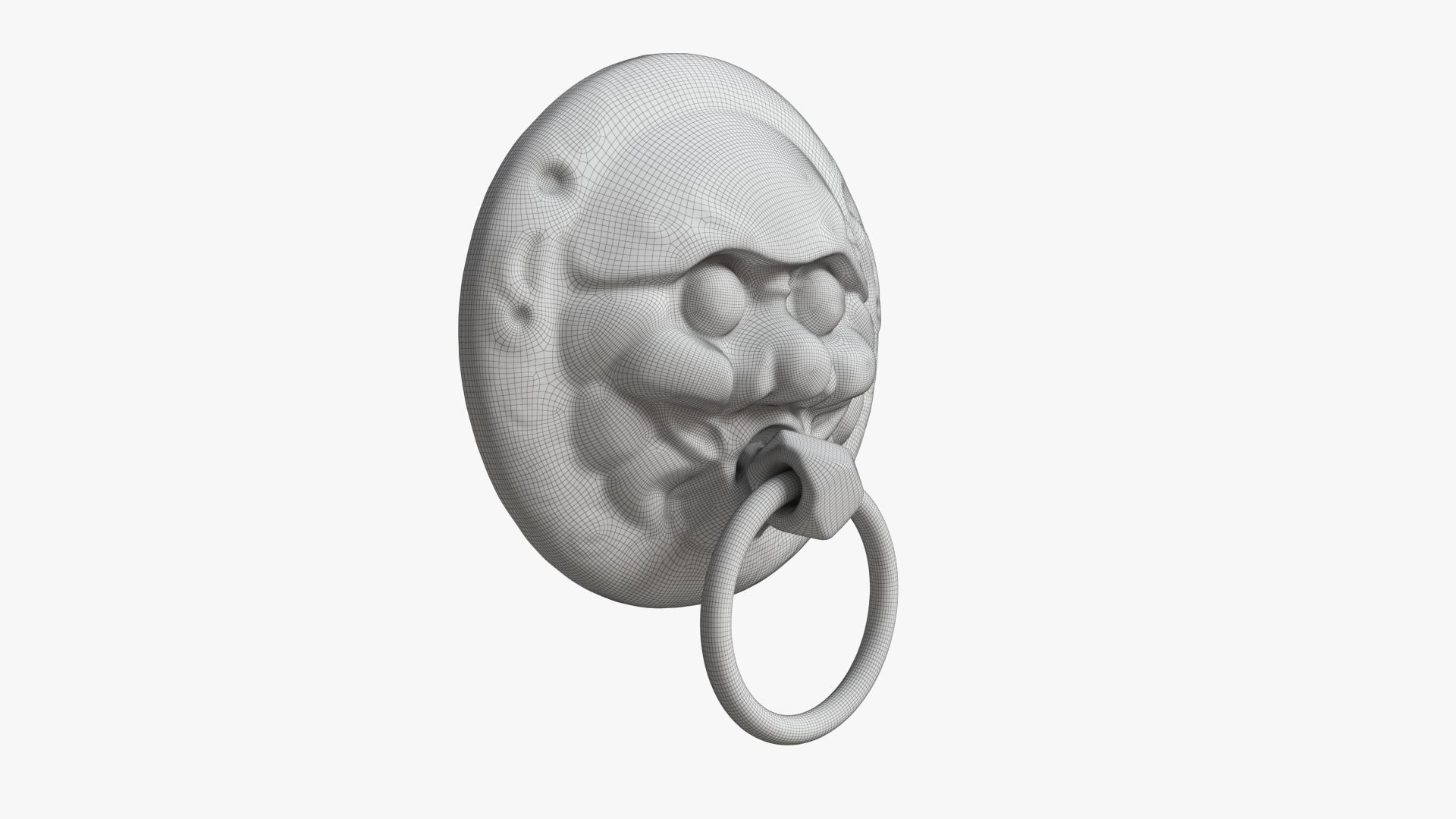 Chinese animal head door knocker02 PBR 3D model_11