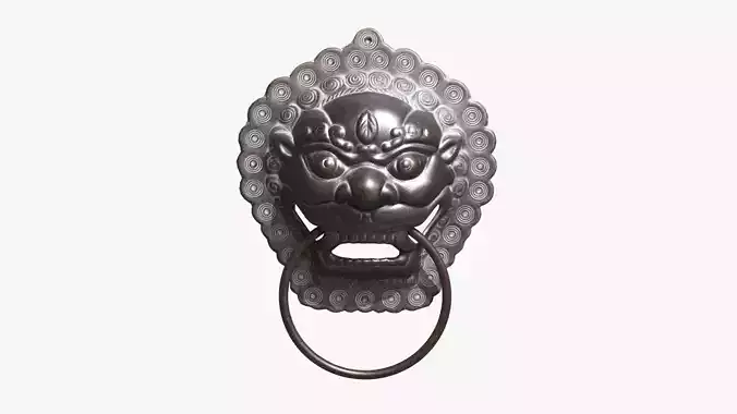 Chinese animal head door knocker03 PBR