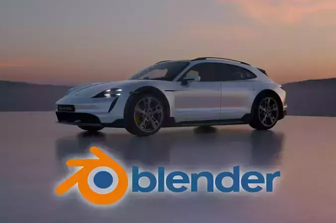 Sunset outdoor studio scene for automotive rendering