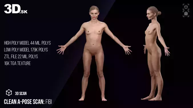 Cleaned A Pose 3D Scan Fibi Nude