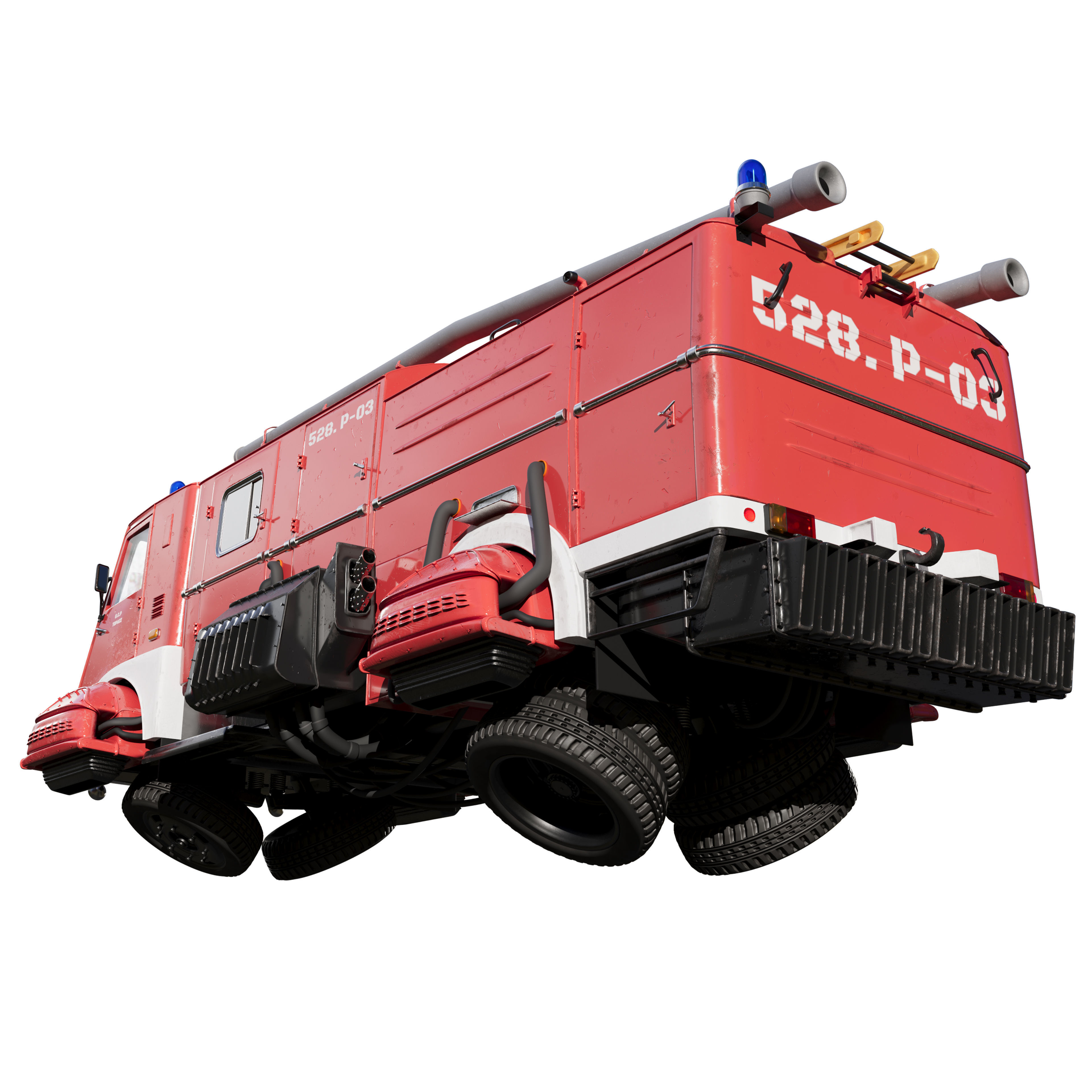 Sci-Fi Fire truck Jelcz 003 Star 25 3D model_3