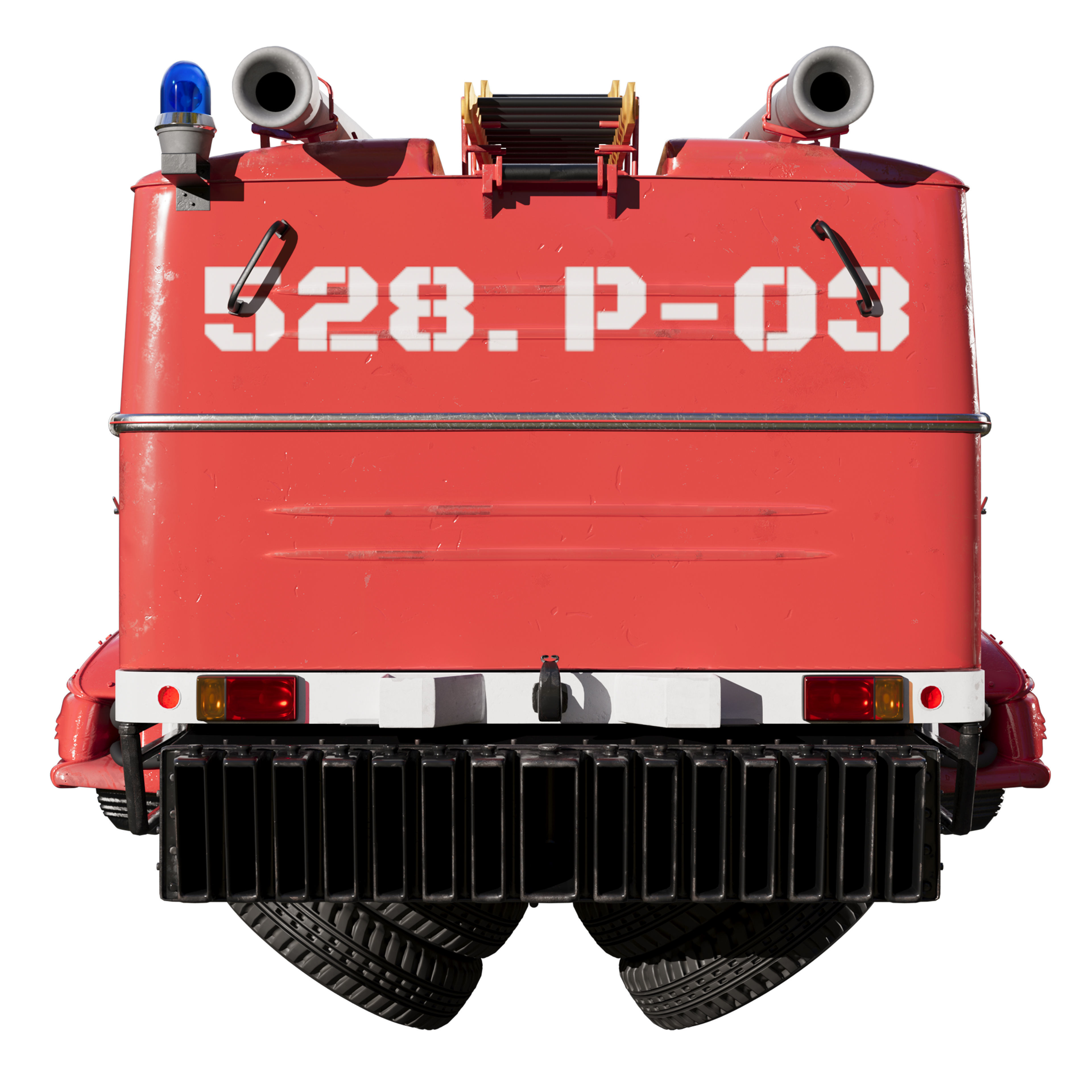 Sci-Fi Fire truck Jelcz 003 Star 25 3D model_5