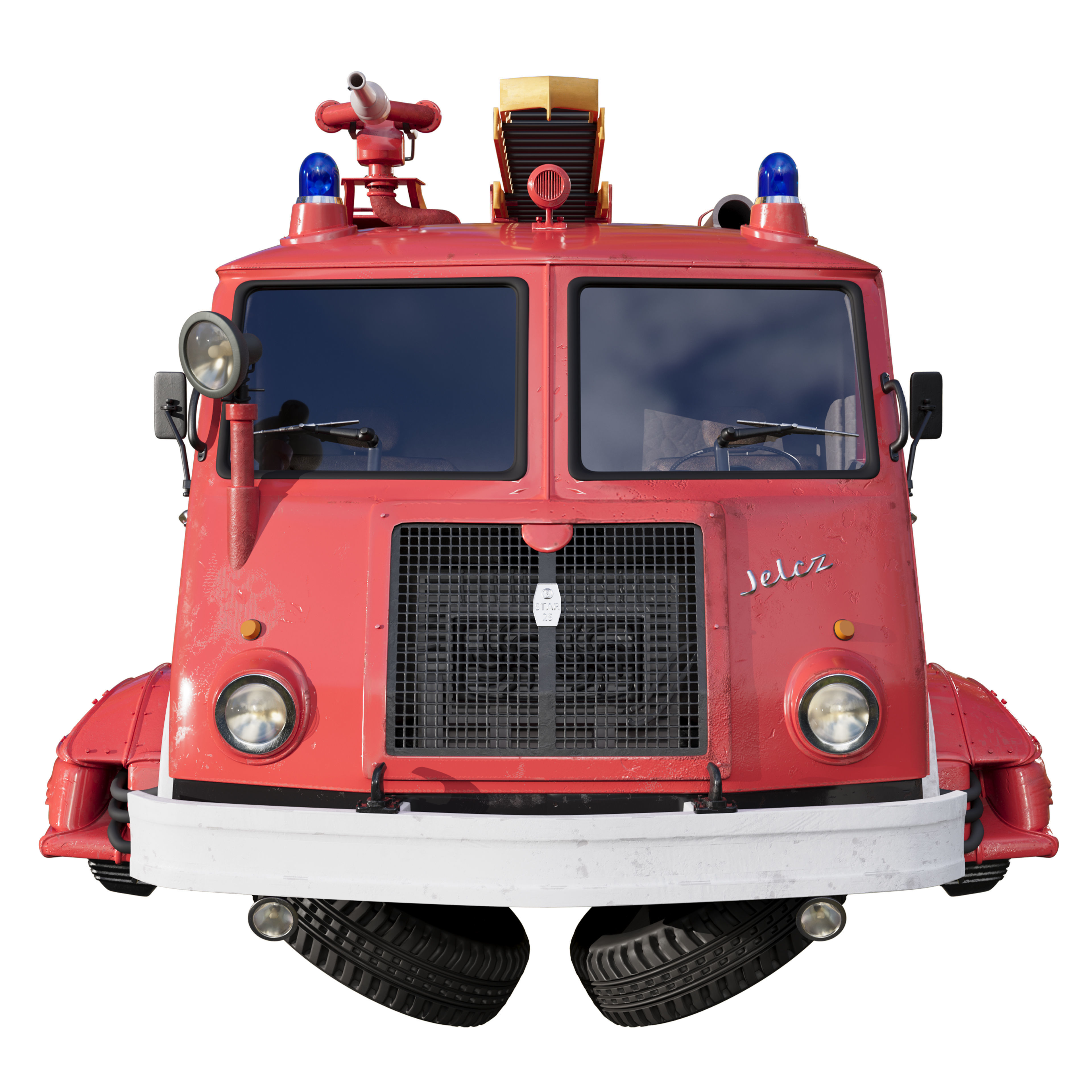 Sci-Fi Fire truck Jelcz 003 Star 25 3D model_4