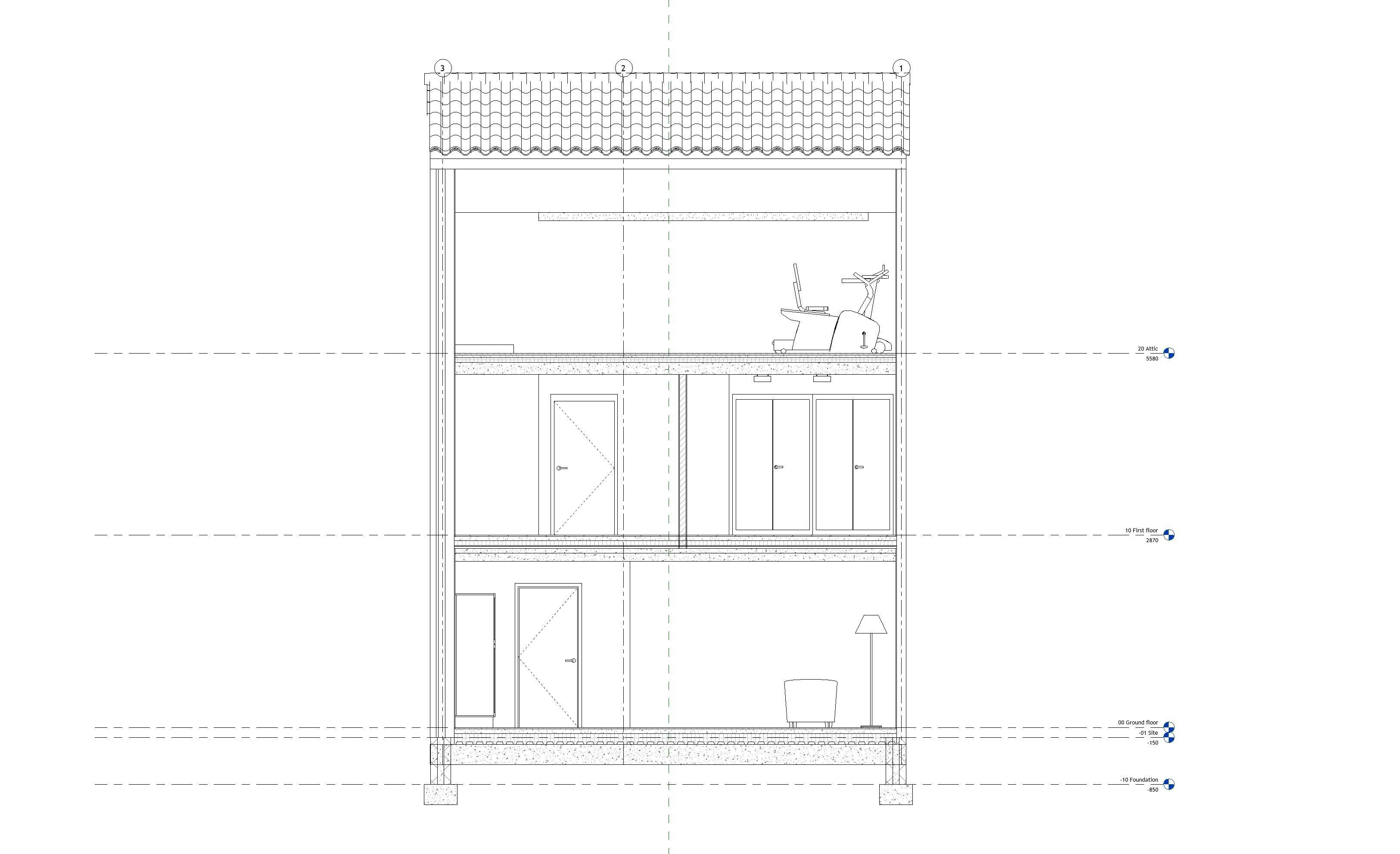 Half-open house with 3 bedrooms - 3D model 3D model_16