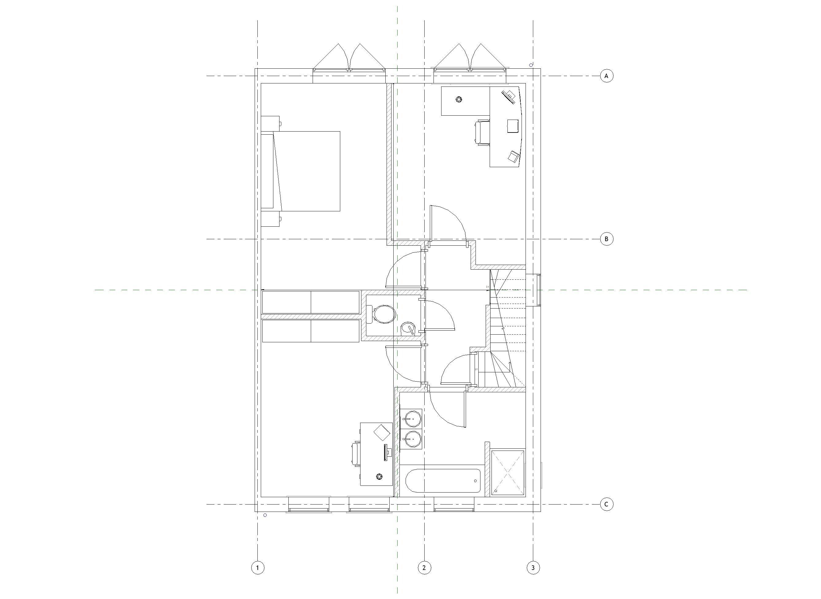 Half-open house with 3 bedrooms - 3D model 3D model_11