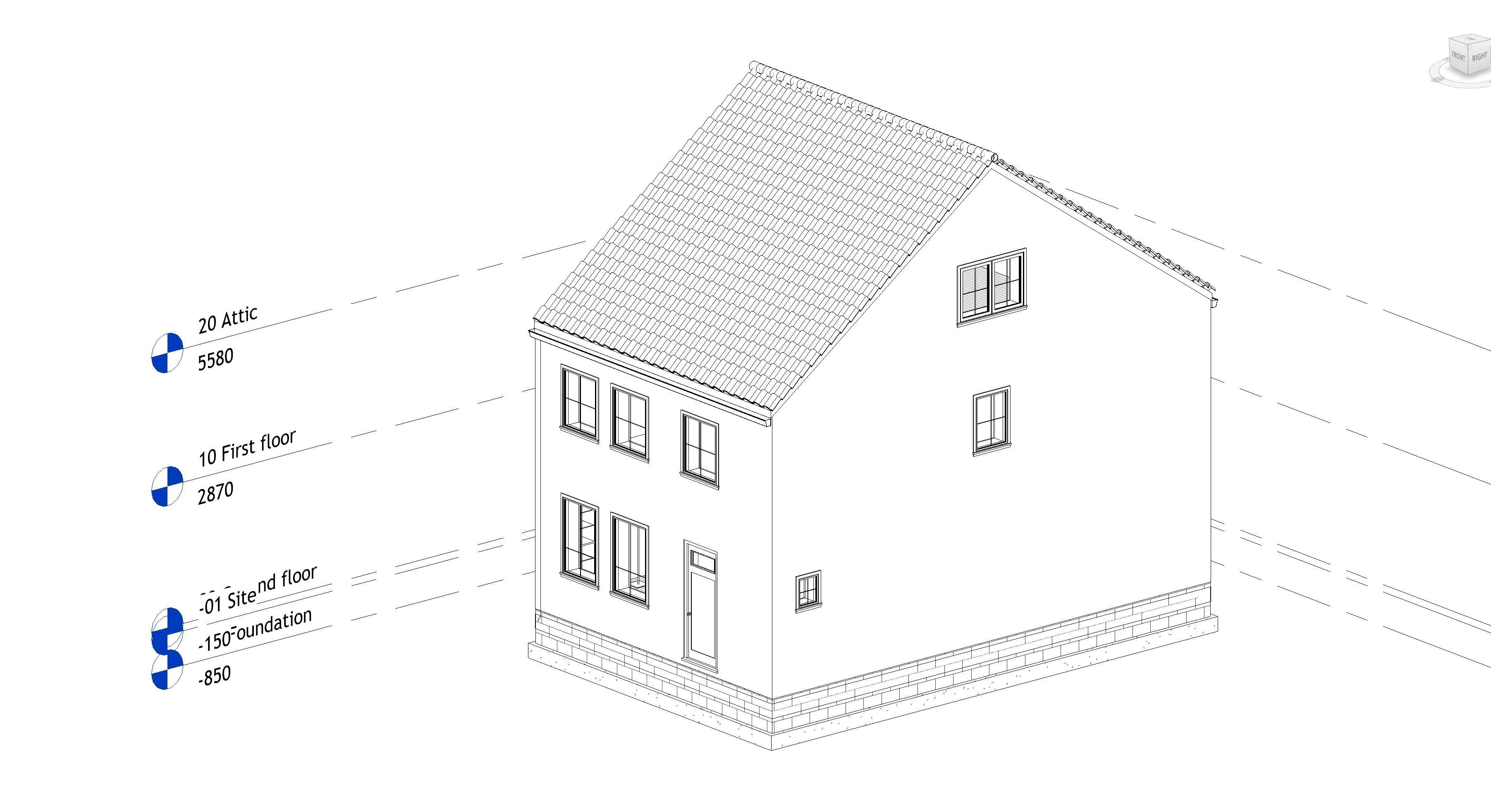 Half-open house with 3 bedrooms - 3D model 3D model_17