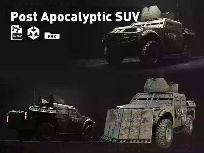 Post Apocalyptic Suv PBR Low-poly 3D model