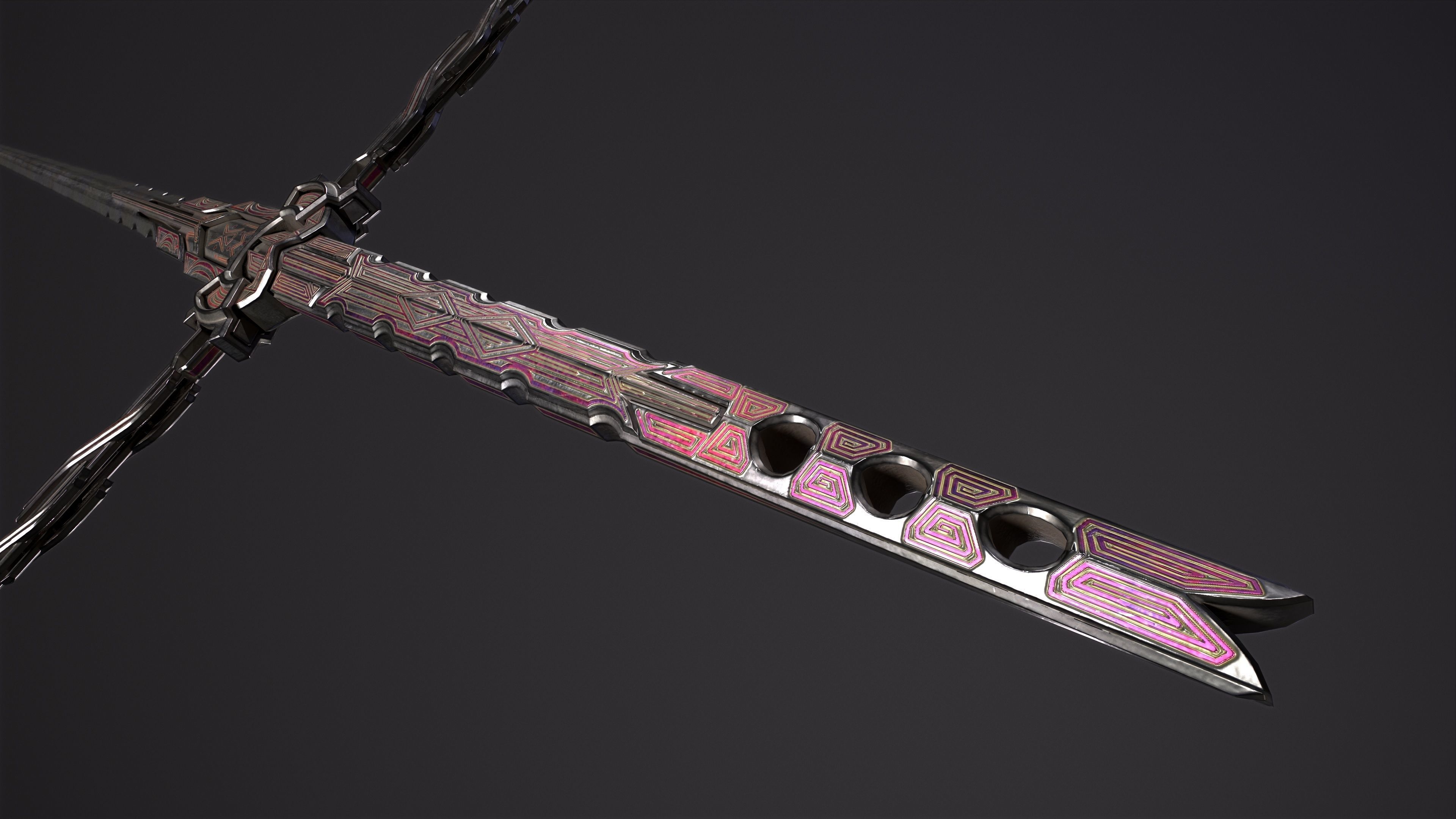 Fantazy Sword Melee Weapon Low-poly 3D model_1