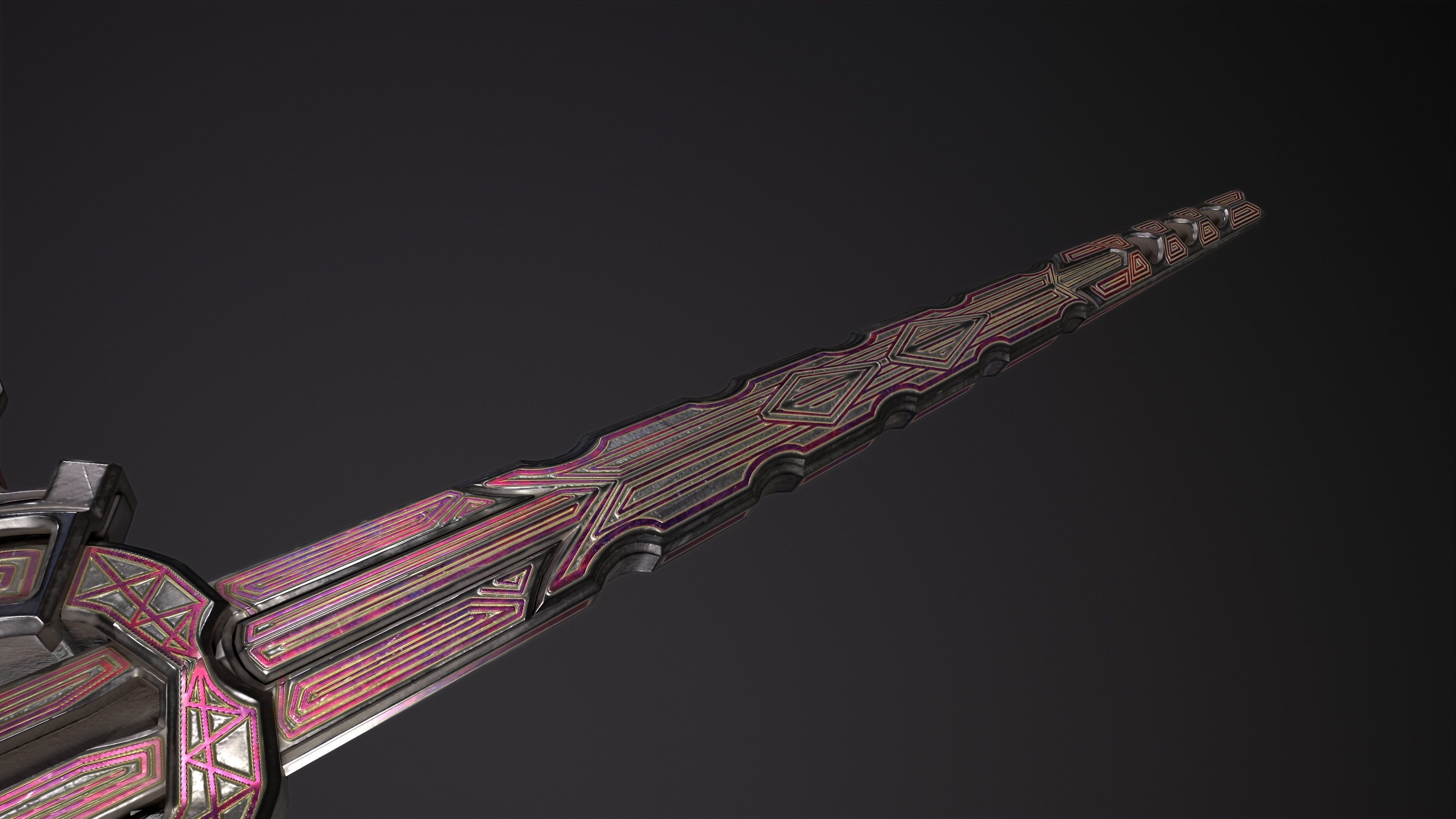 Fantazy Sword Melee Weapon Low-poly 3D model_5