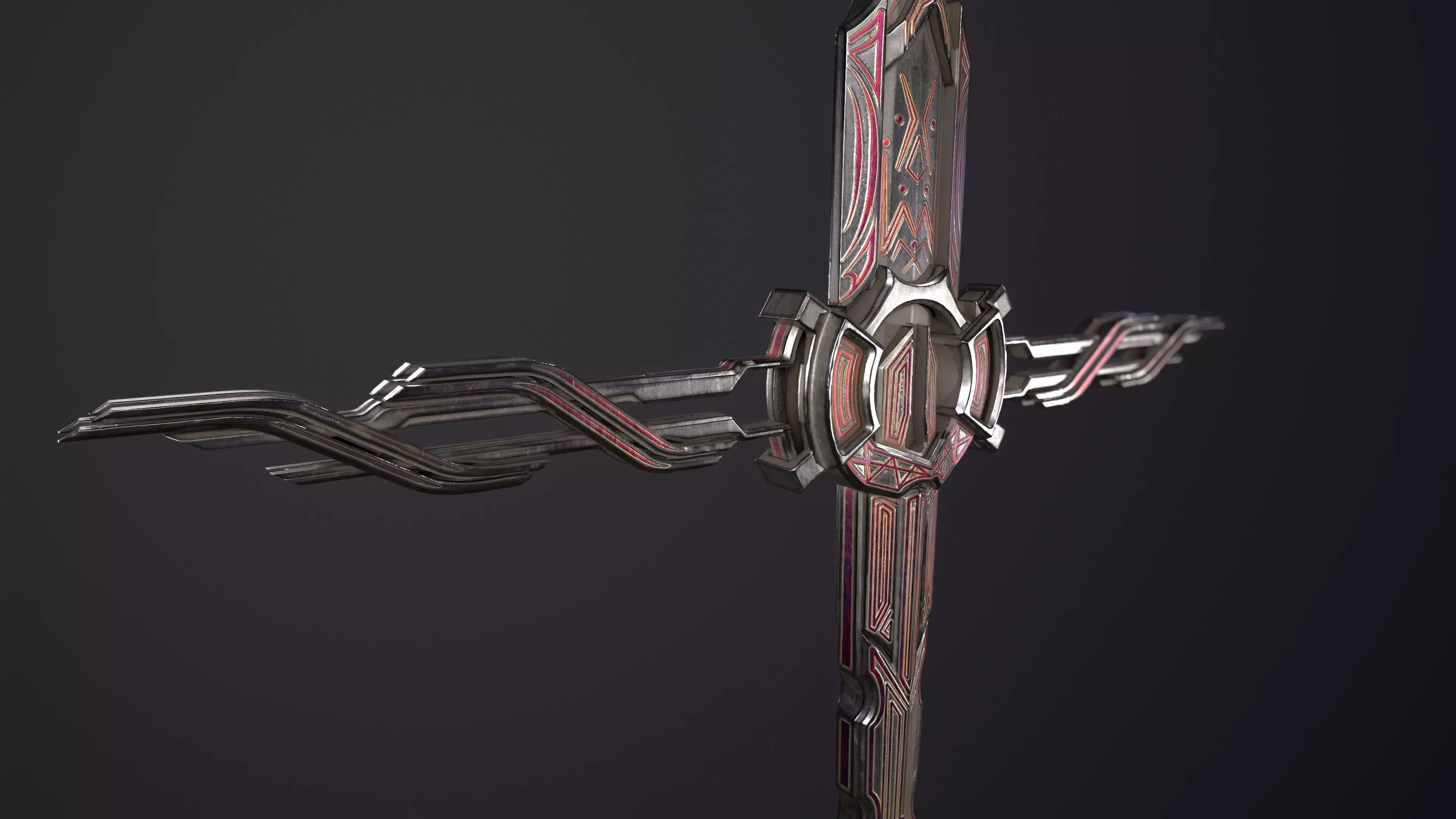 Fantazy Sword Melee Weapon Low-poly 3D model_0