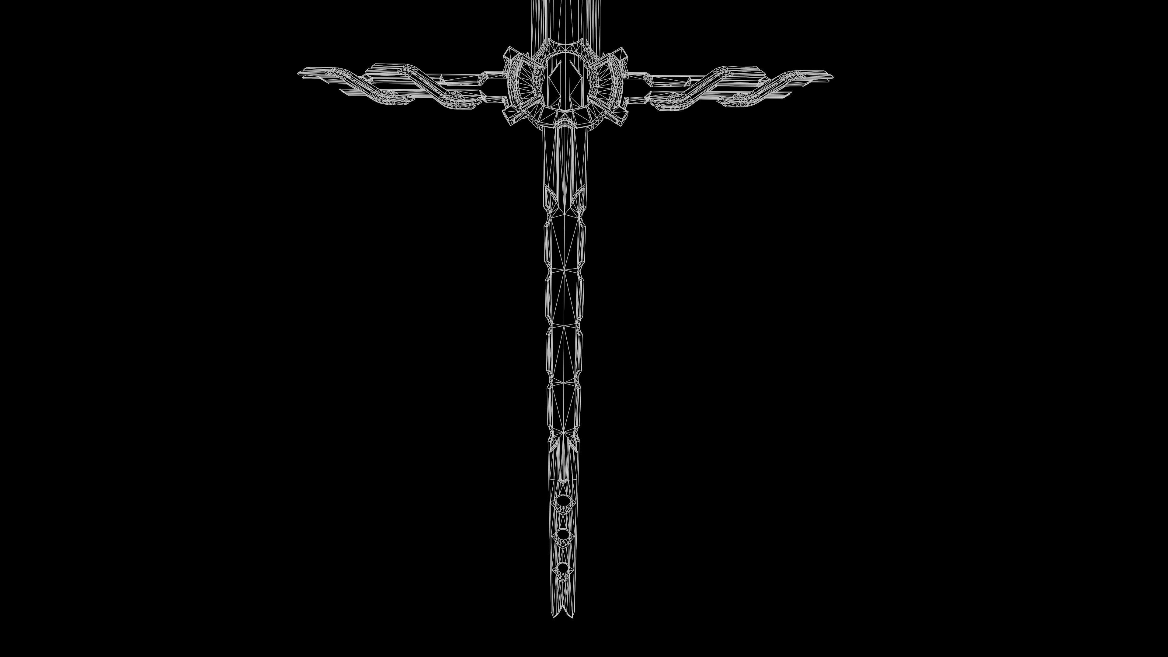 Fantazy Sword Melee Weapon Low-poly 3D model_10