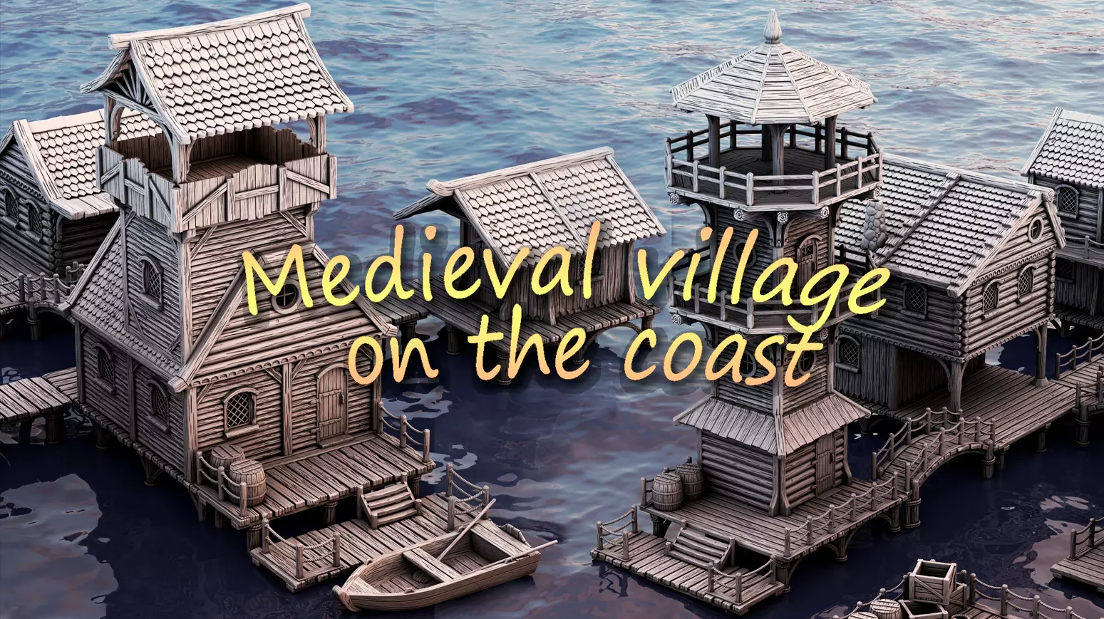 Fishing village 3D print model