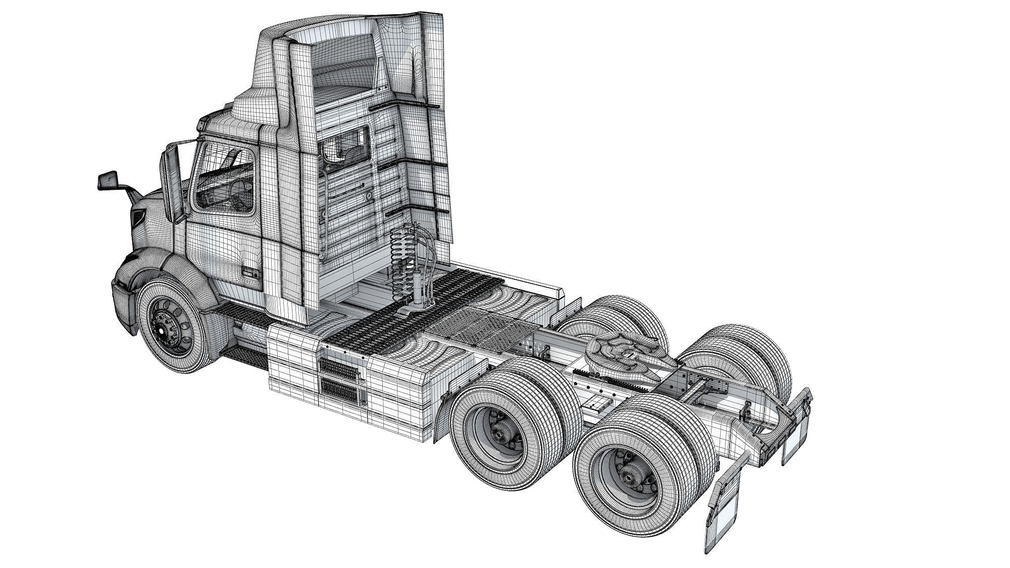 2025 Electric Semi Truck 3D model_16