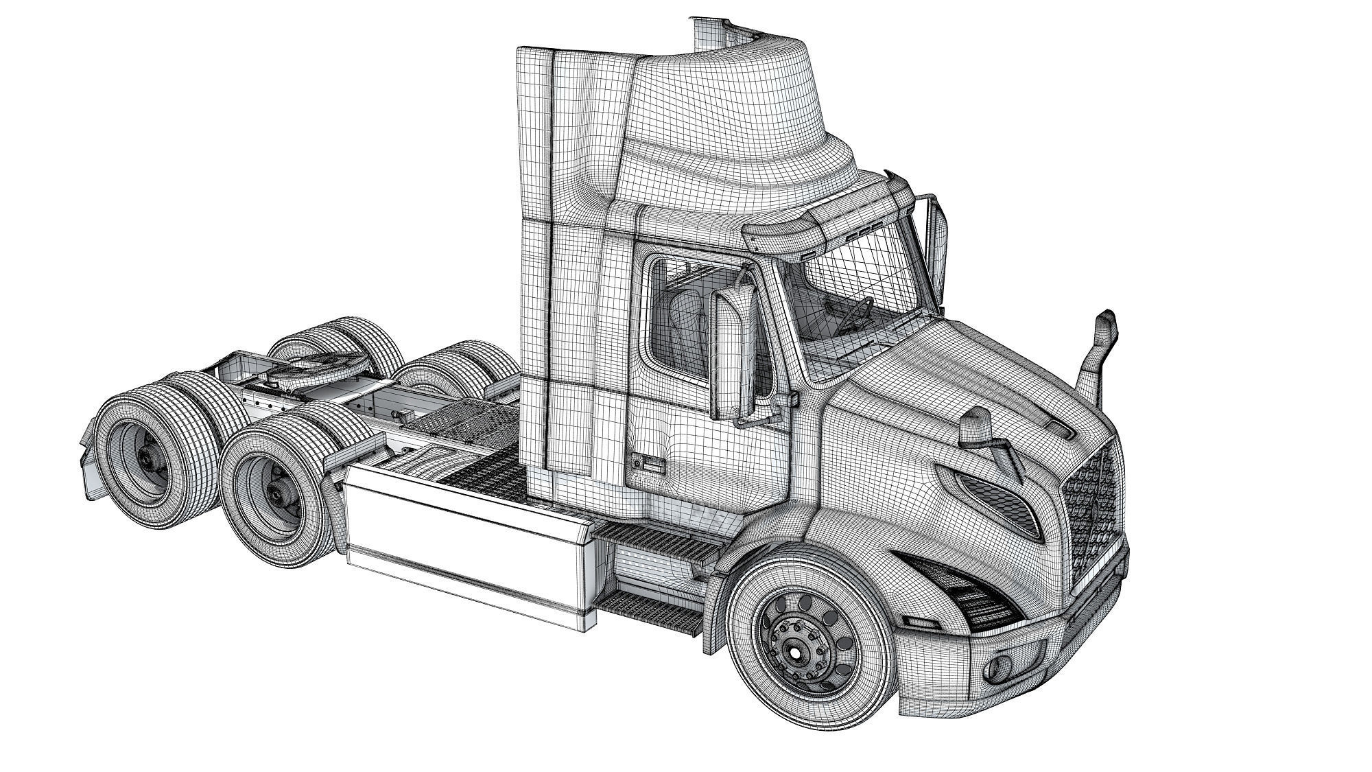 2025 Electric Semi Truck 3D model_18