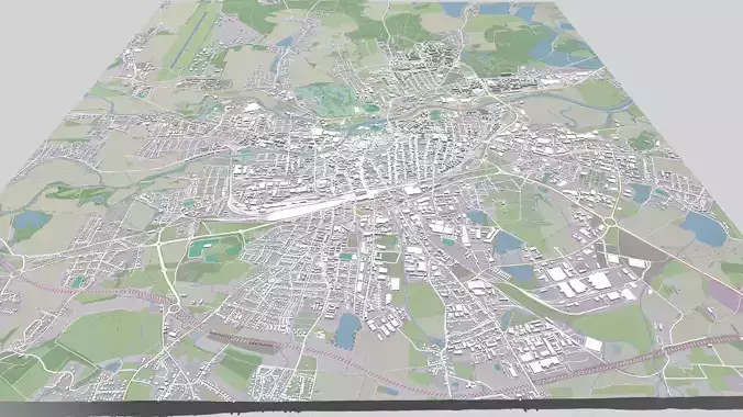 Cityscape Ceske Budejovice Czech Republic 3D model