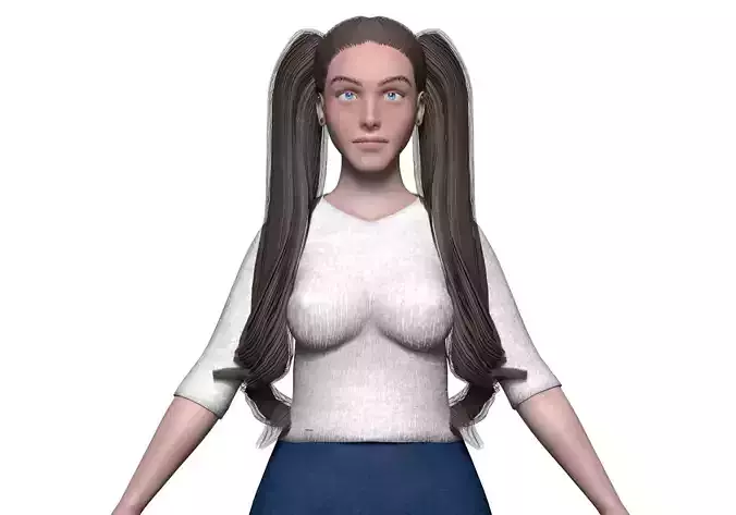 pretty basic woman V28383  Low-poly 3D model