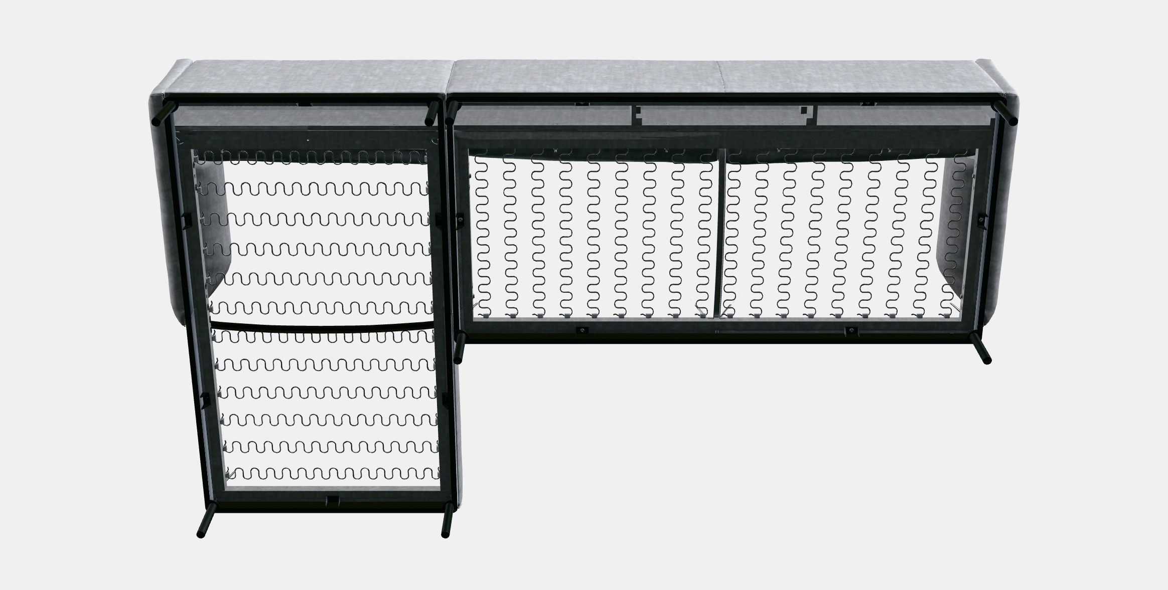 APPLARYD 3-seat sofa with chaise longue Low-poly 3D model_9