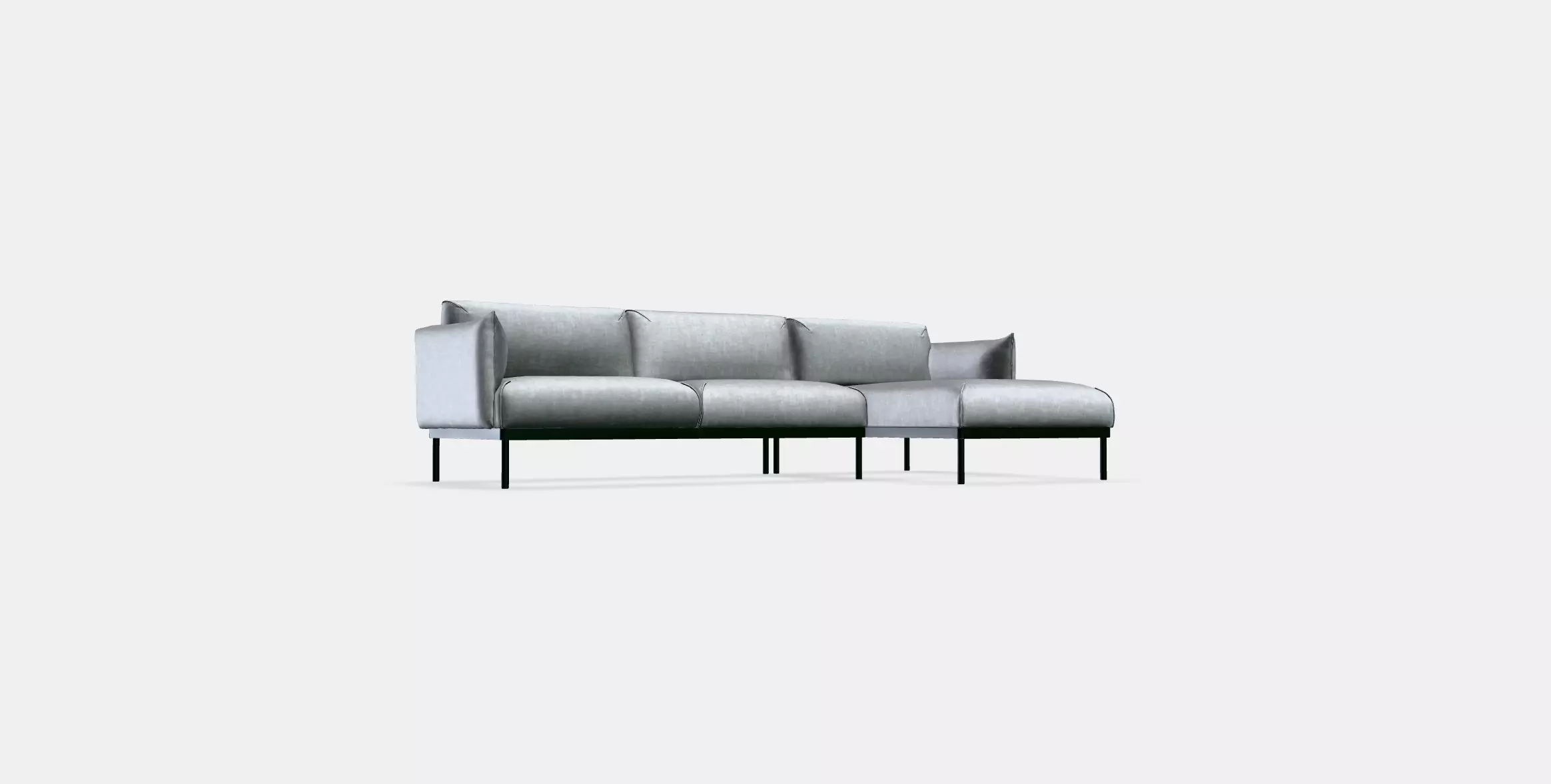 APPLARYD 3-seat sofa with chaise longue Low-poly 3D model_0