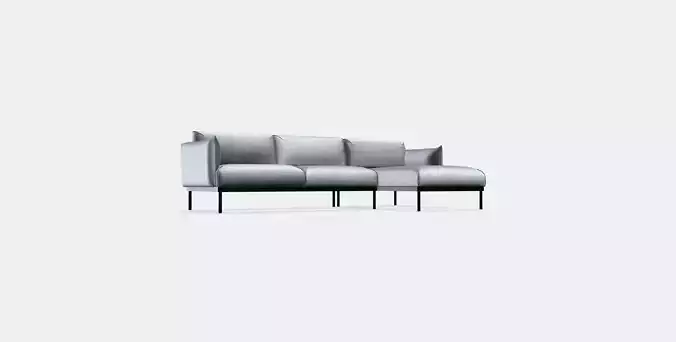 APPLARYD 3-seat sofa with chaise longue Low-poly 3D model