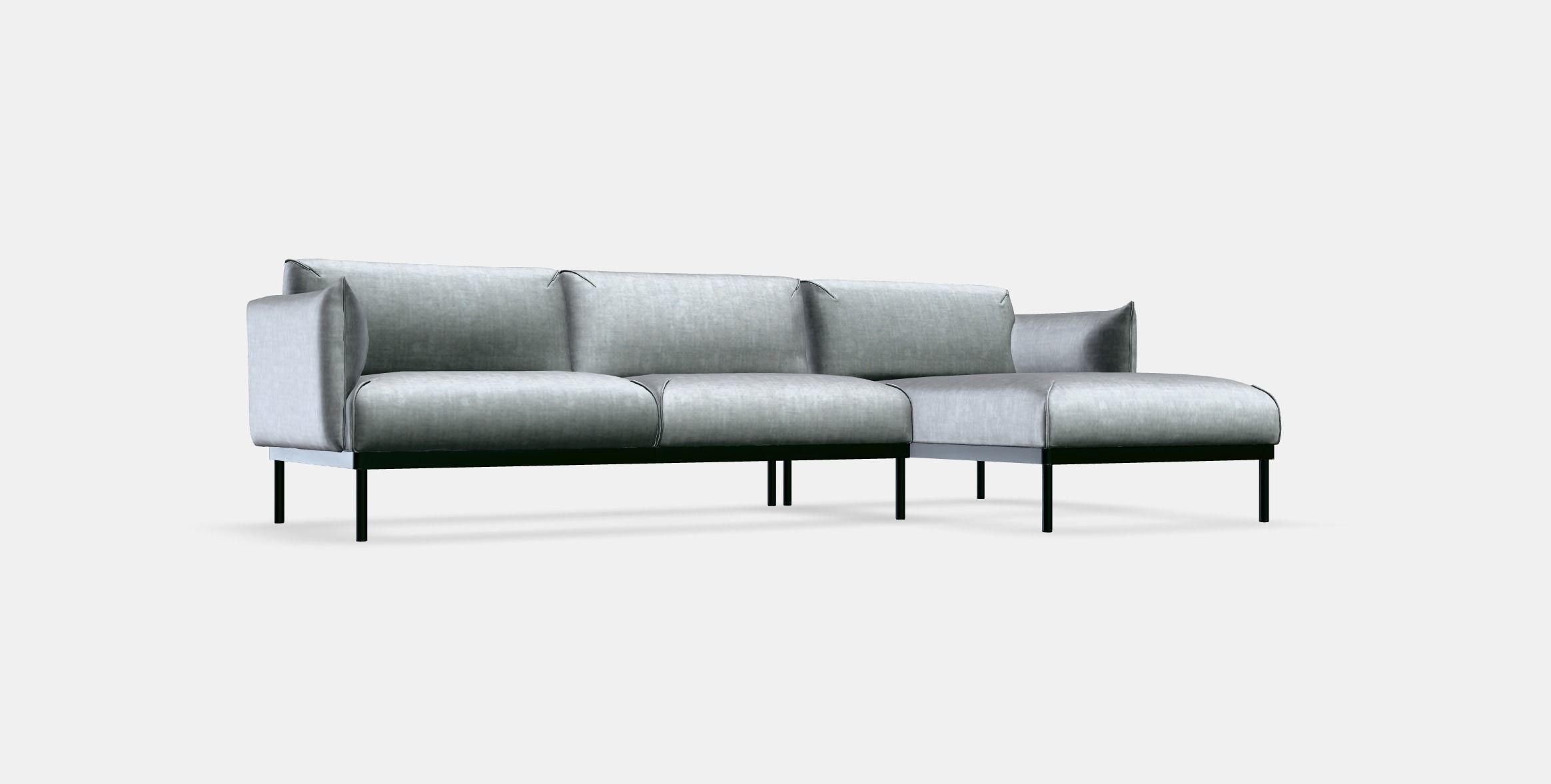 APPLARYD 3-seat sofa with chaise longue Low-poly 3D model_8